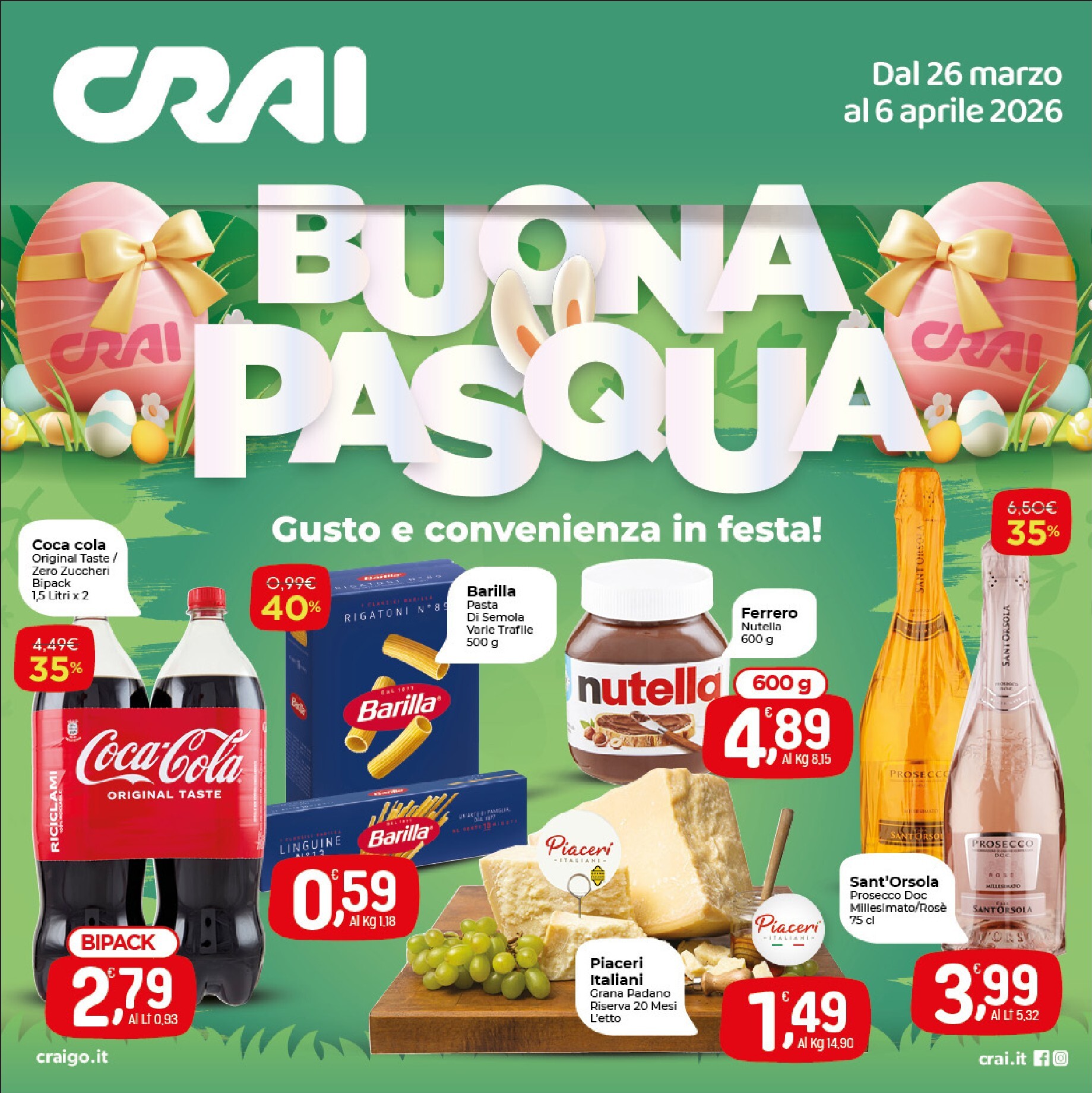 crai - Volantino Crai - buona pasqua valido dal 26/03/2026 al 06/04/2026