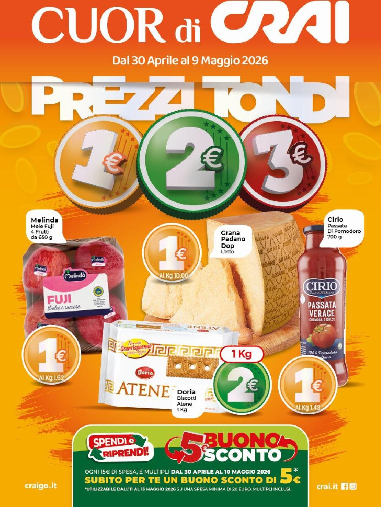 crai - Volantino attuale di Crai - Cruo di Crai Roma valido dal giovedì 30/04/2026 al sabato 09/05/2026 - page: 1