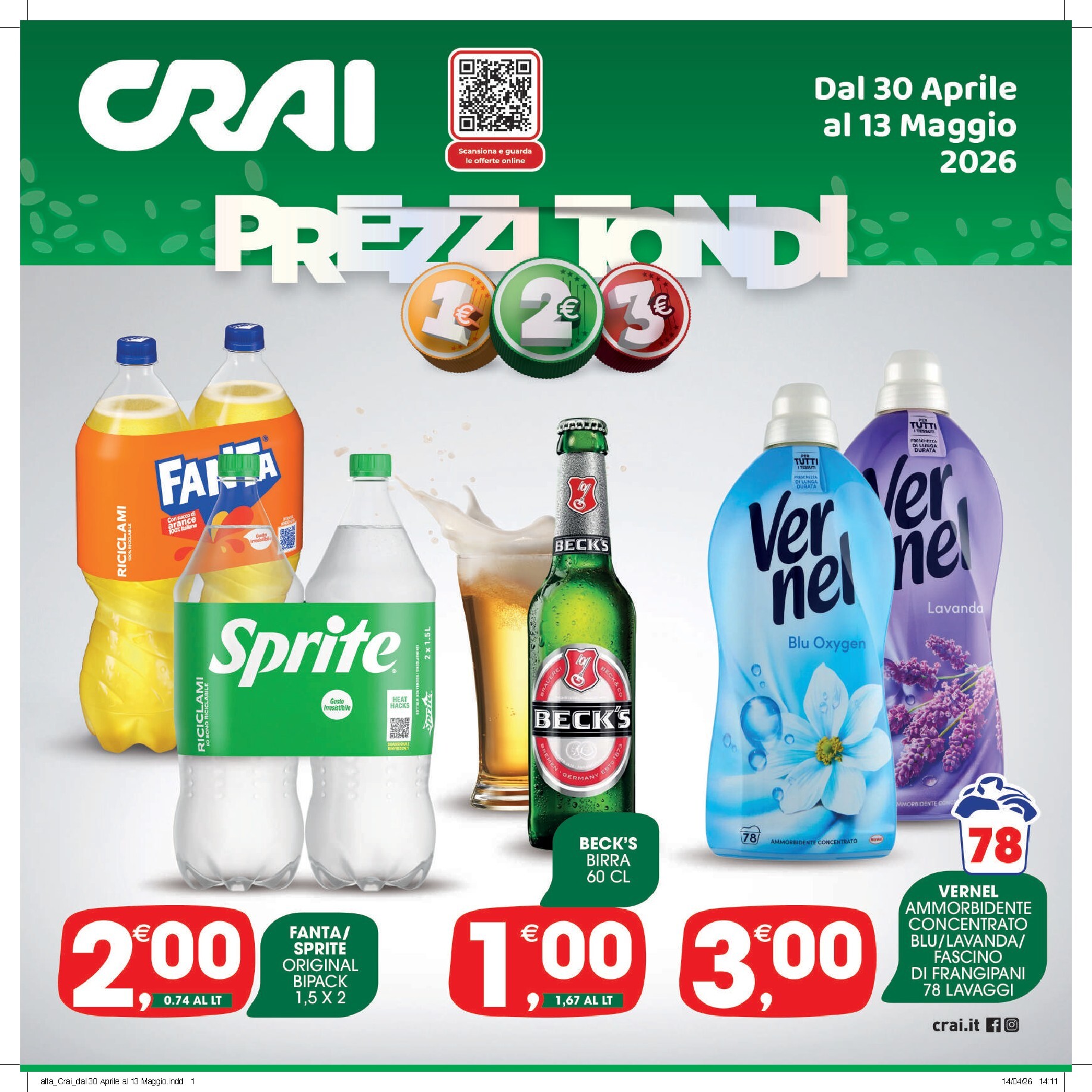 crai - Volantino attuale di Crai valido dal giovedì 30/04/2026 al mercoledì 13/05/2026