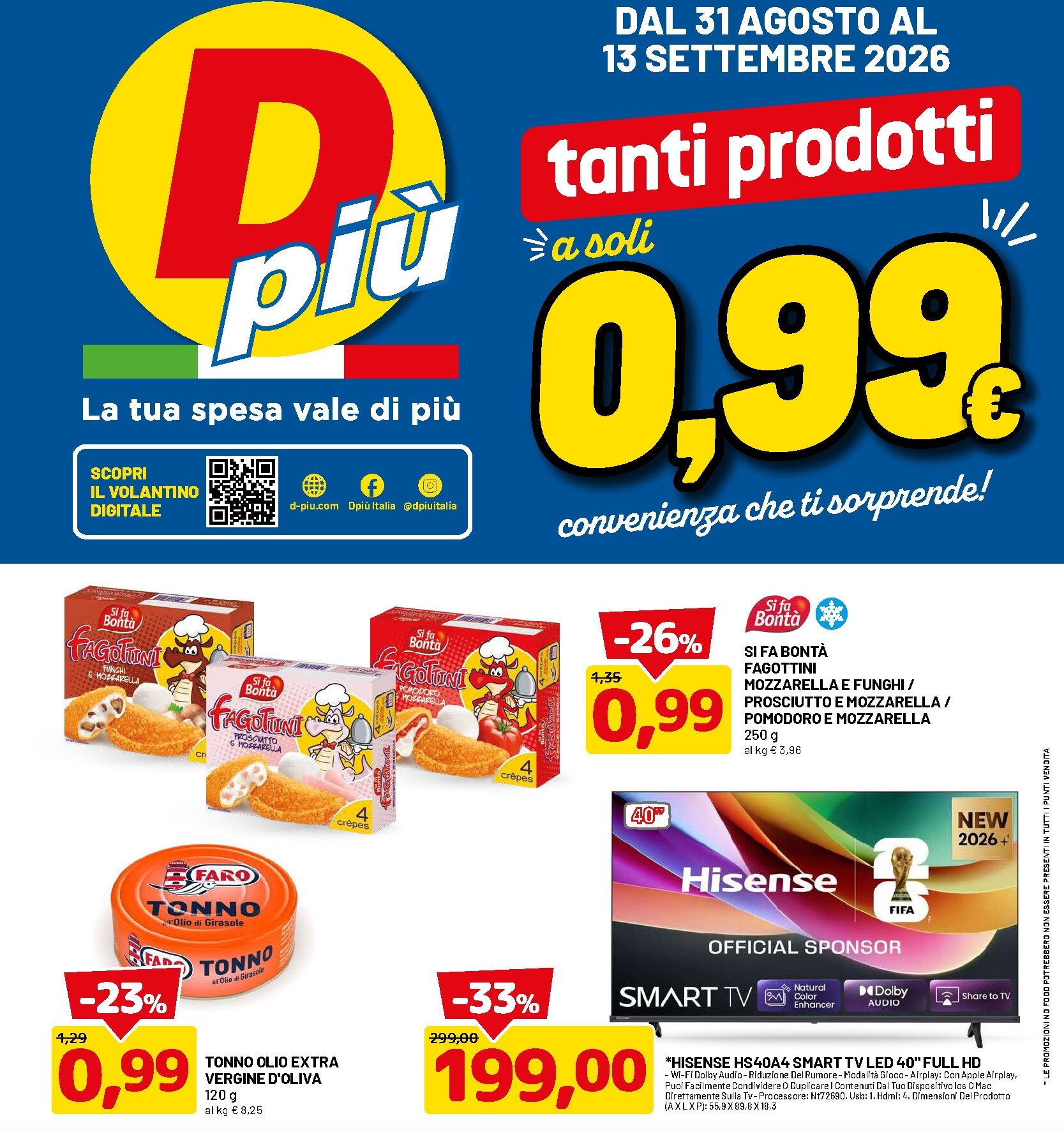 dpiu - Volantino DPiù per la prossima settimana dal lunedì 31/08/2026 al domenica 13/09/2026 - page: 1