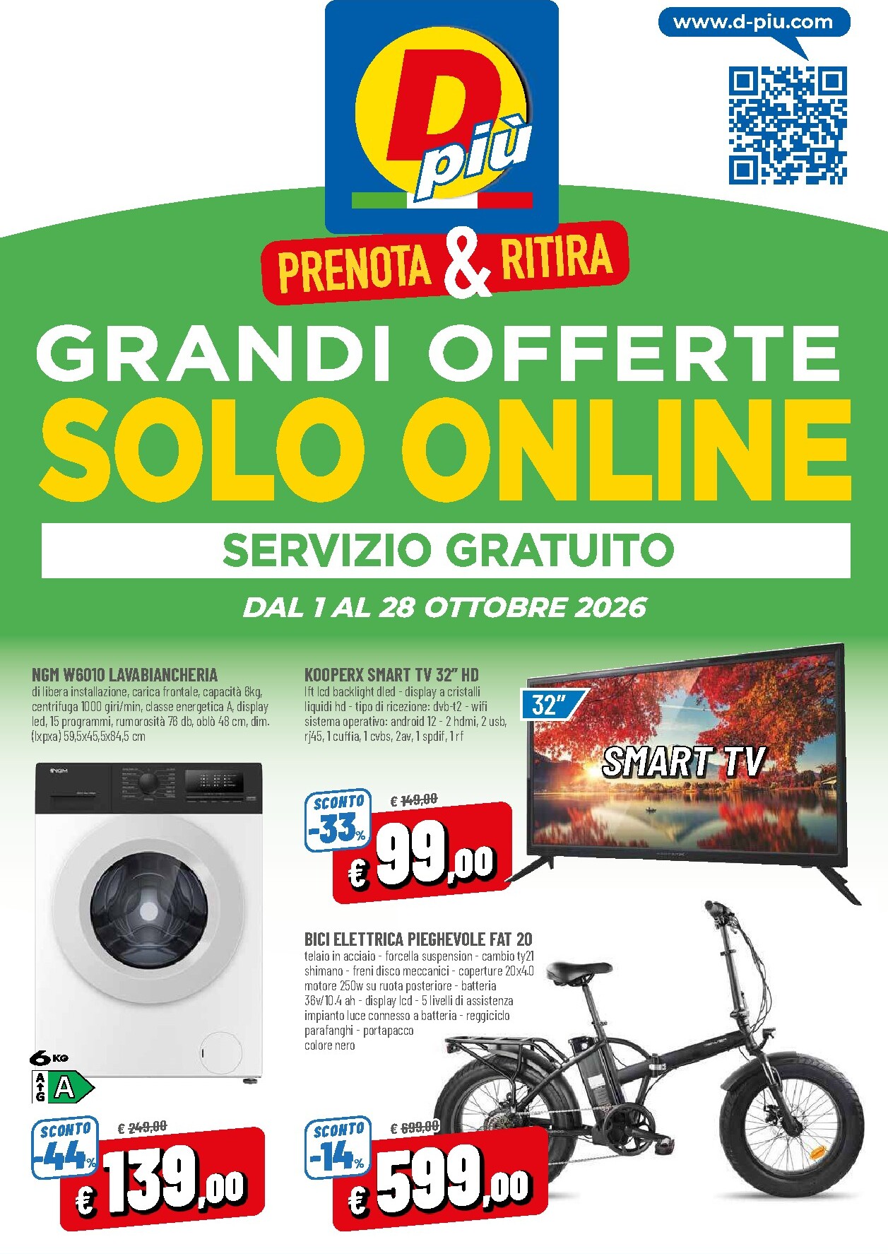 dpiu - Volantino futuro DPiù - Solo Online valido dal giovedì 01/10/2026 al mercoledì 28/10/2026