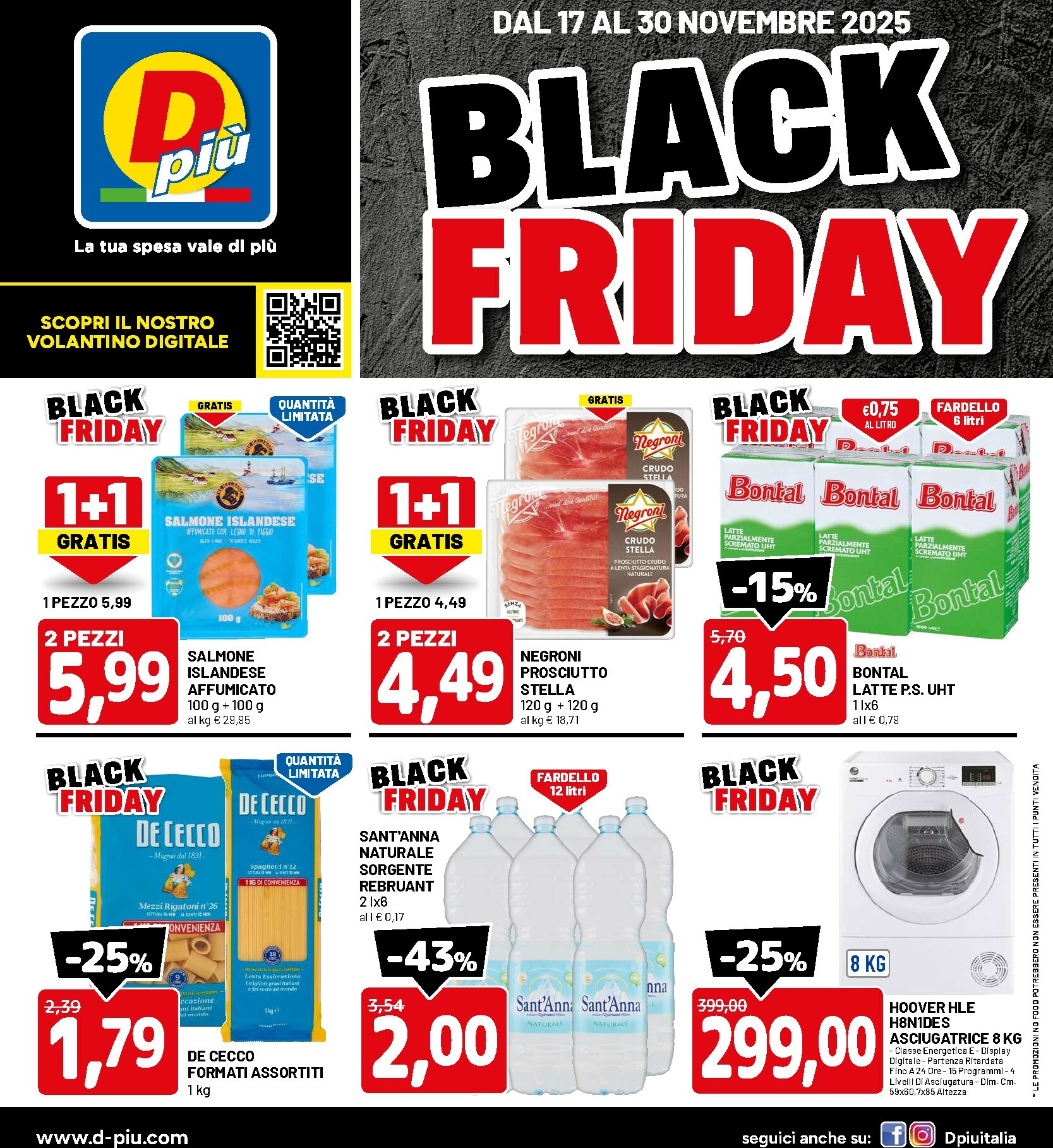 dpiu - Volantino DPiù - Black Friday valido dal 17/11 al 30/11