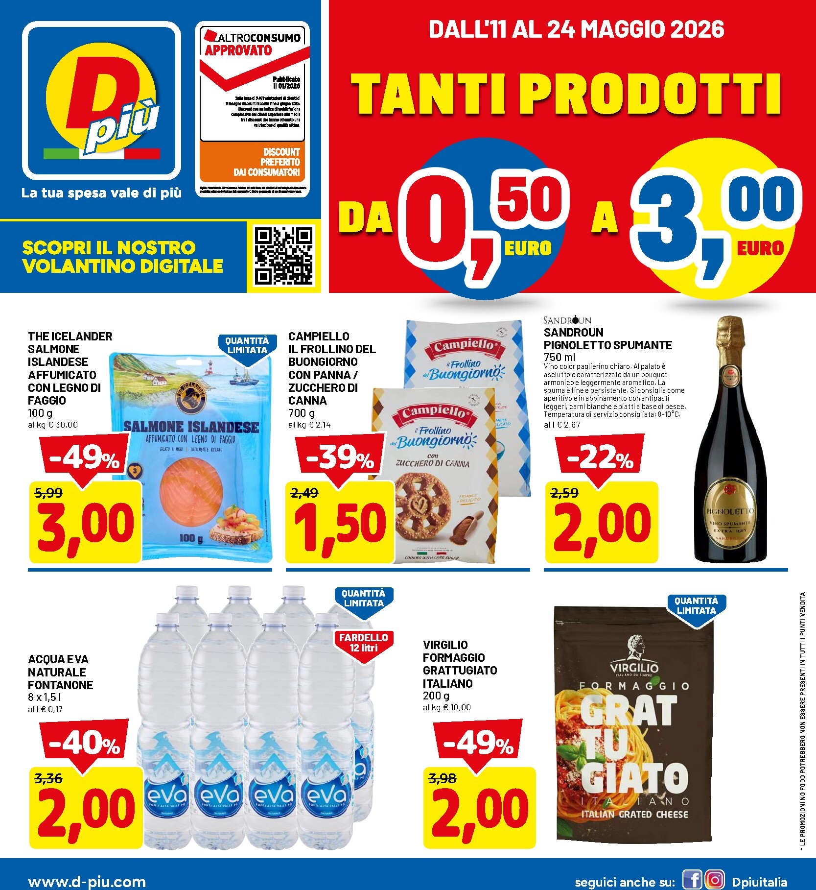 dpiu - Volantino DPiù per la prossima settimana dal lunedì 11/05/2026 al domenica 24/05/2026