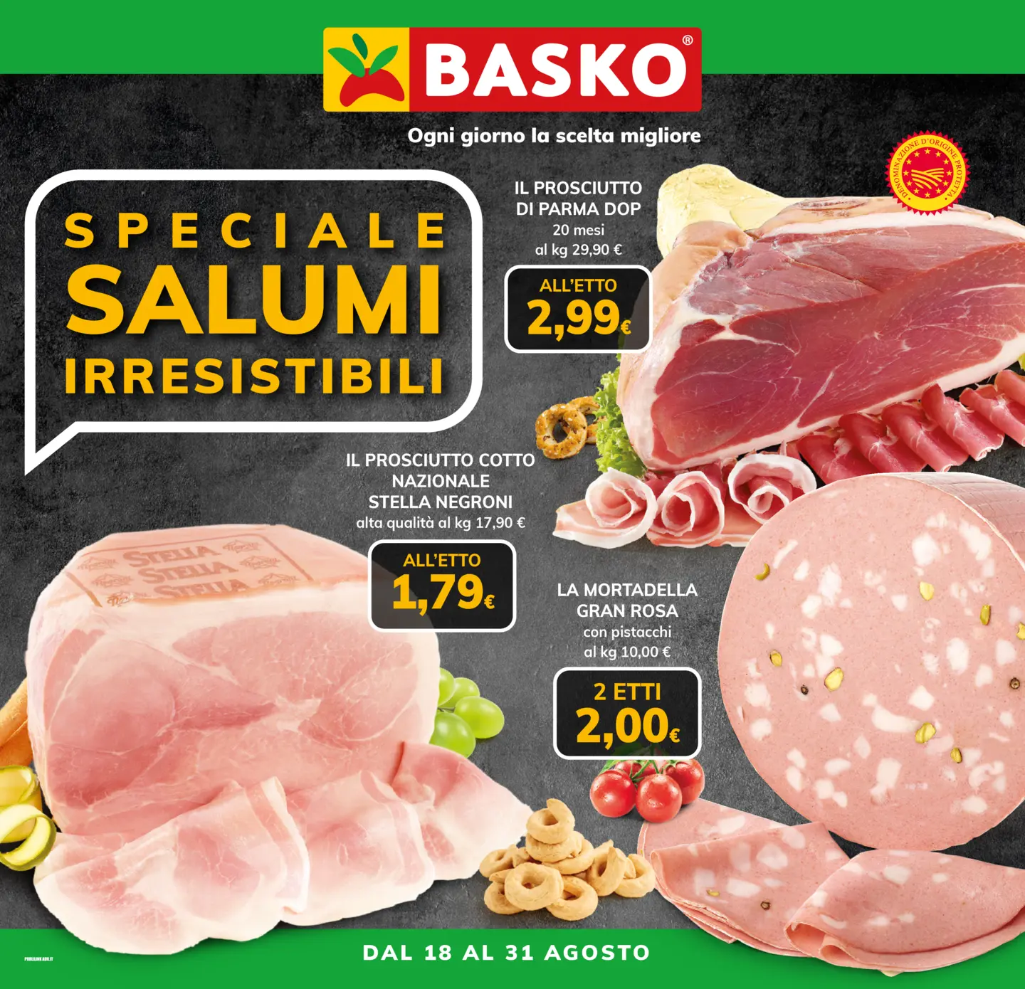 basko - Volantino attuale di Basko - Speciale Salumi valido dal martedì 18/08/2026 al lunedì 31/08/2026 - page: 1