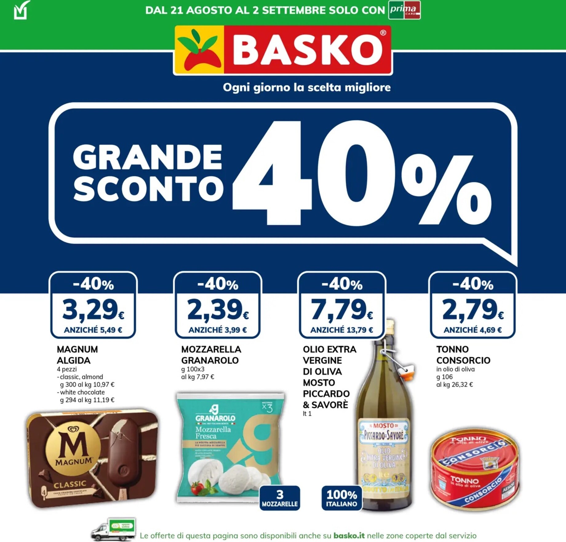 basko - Volantino attuale di Basko valido dal venerdì 21/08/2026 al mercoledì 02/09/2026