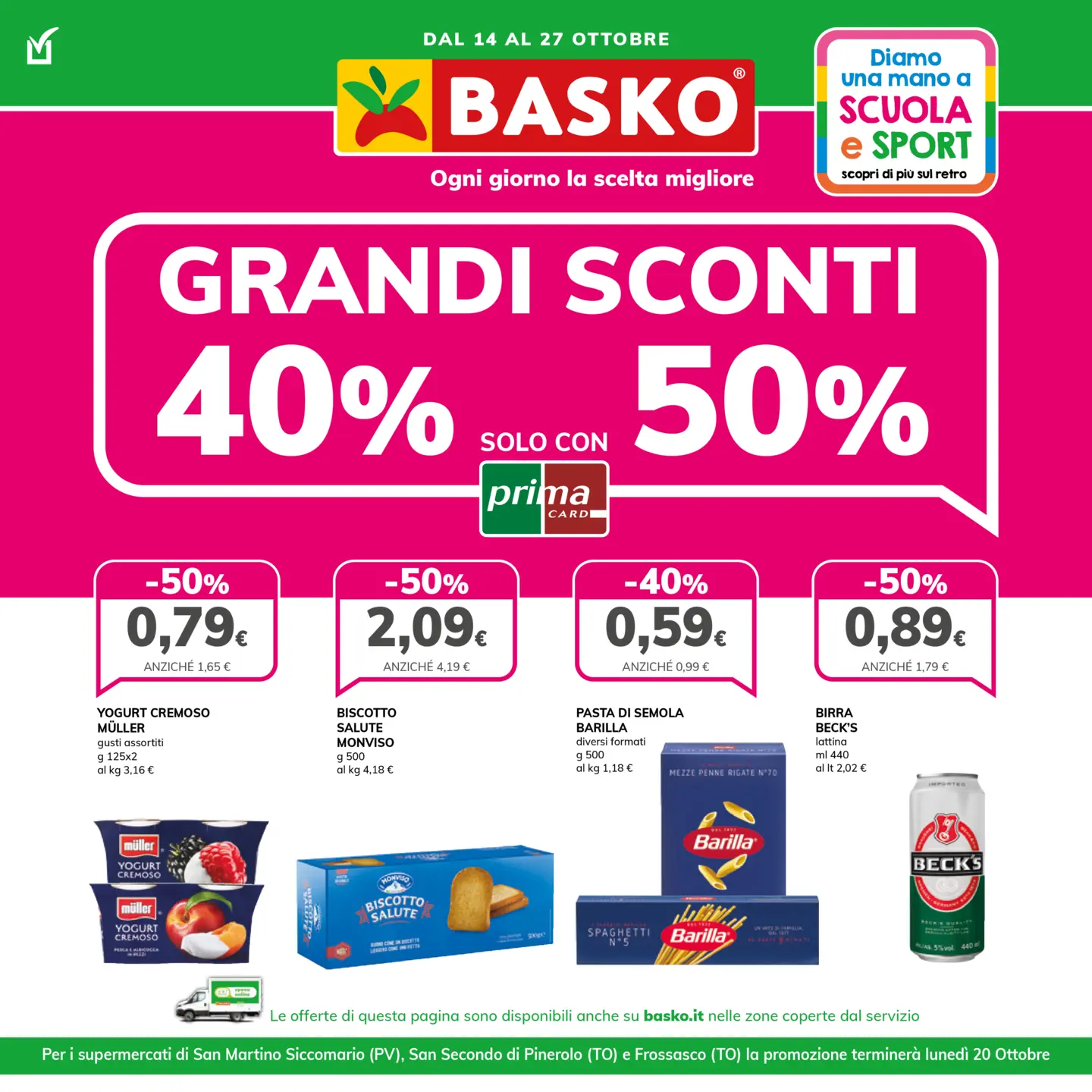 basko - Volantino Basko - Sconto 40% e 50% valido dal 14/10 al 27/10