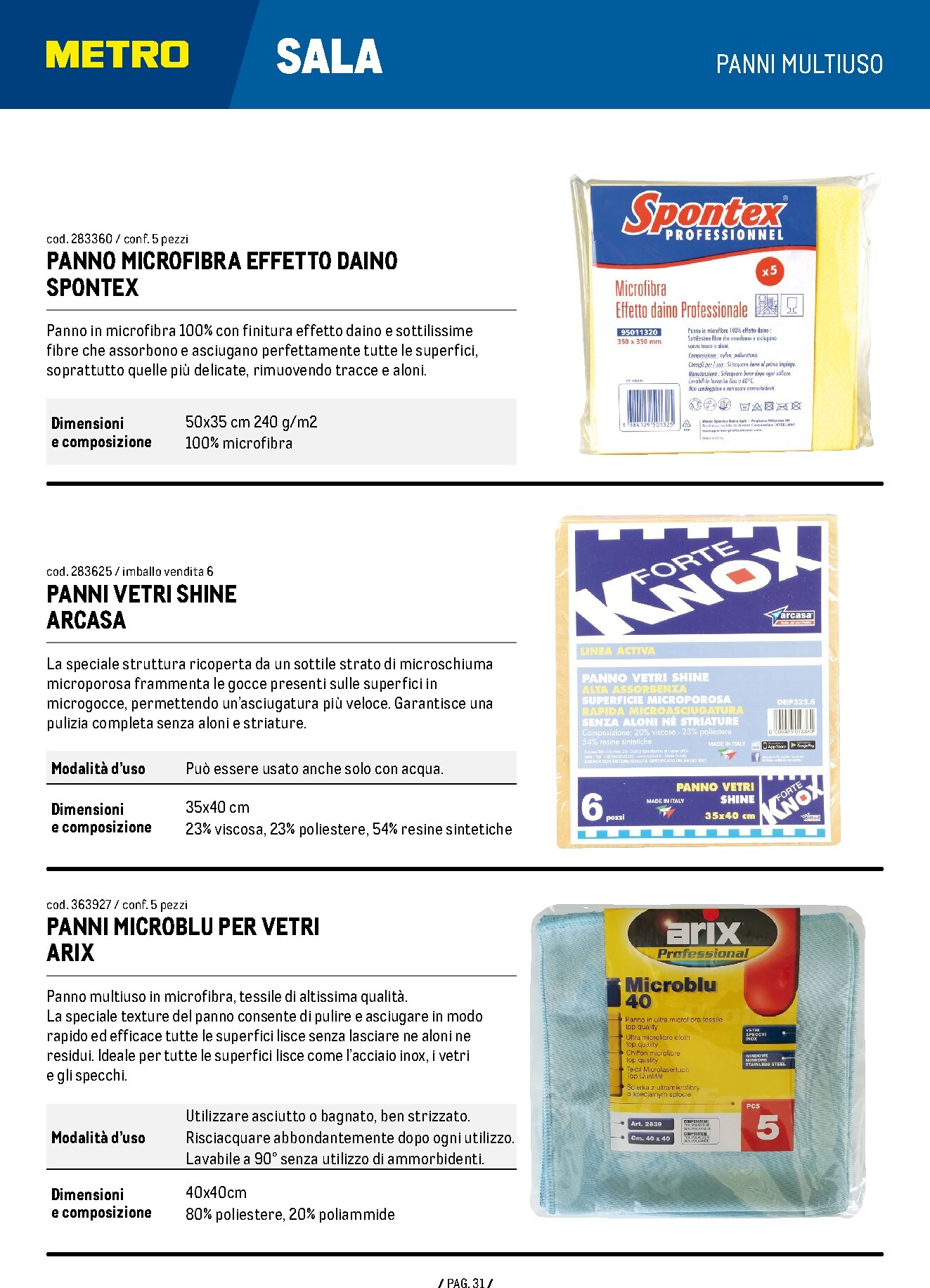 metro - Volantino attuale di Metro - Catalogo Detergenza valido dal giovedì 04/06/2026 al venerdì 04/06/2027 - page: 31
