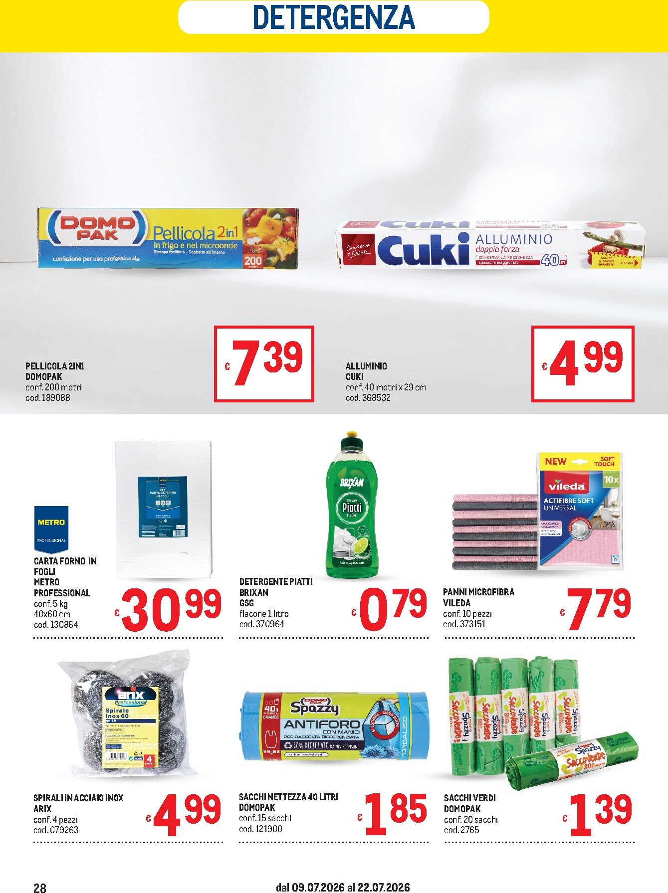 metro - Volantino attuale di Metro - Offerte per il tuo Menù - Lazio e Umbria valido dal giovedì 09/07/2026 al mercoledì 22/07/2026 - page: 28