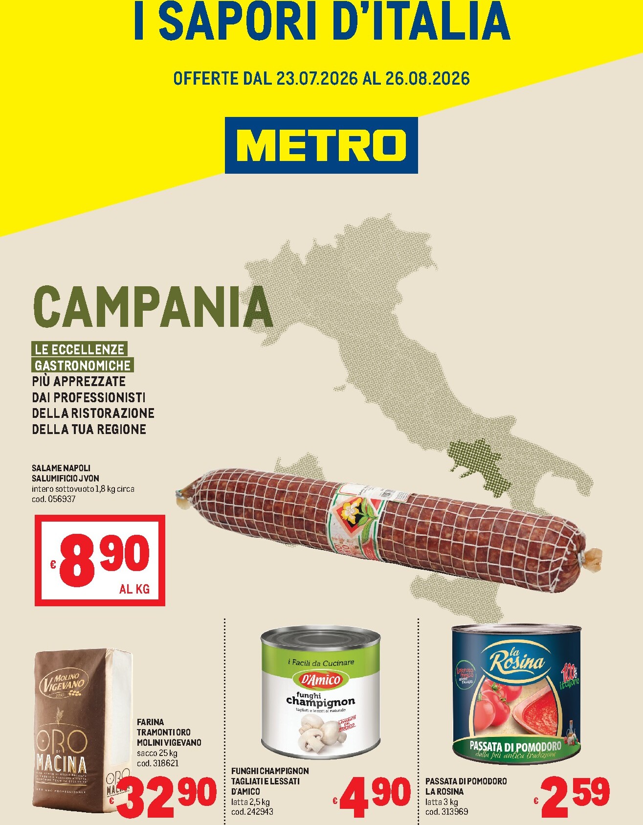 metro - Volantino attuale di Metro - Campania valido dal giovedì 23/07/2026 al mercoledì 26/08/2026 - page: 1