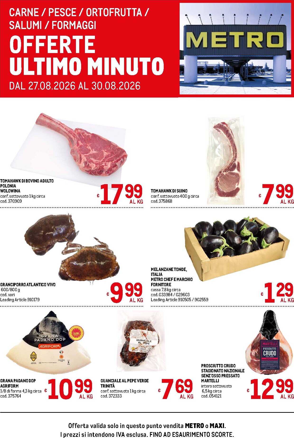 metro - Volantino attuale di Metro - Offerte freschissimi valido dal giovedì 27/08/2026 al domenica 30/08/2026 - page: 1