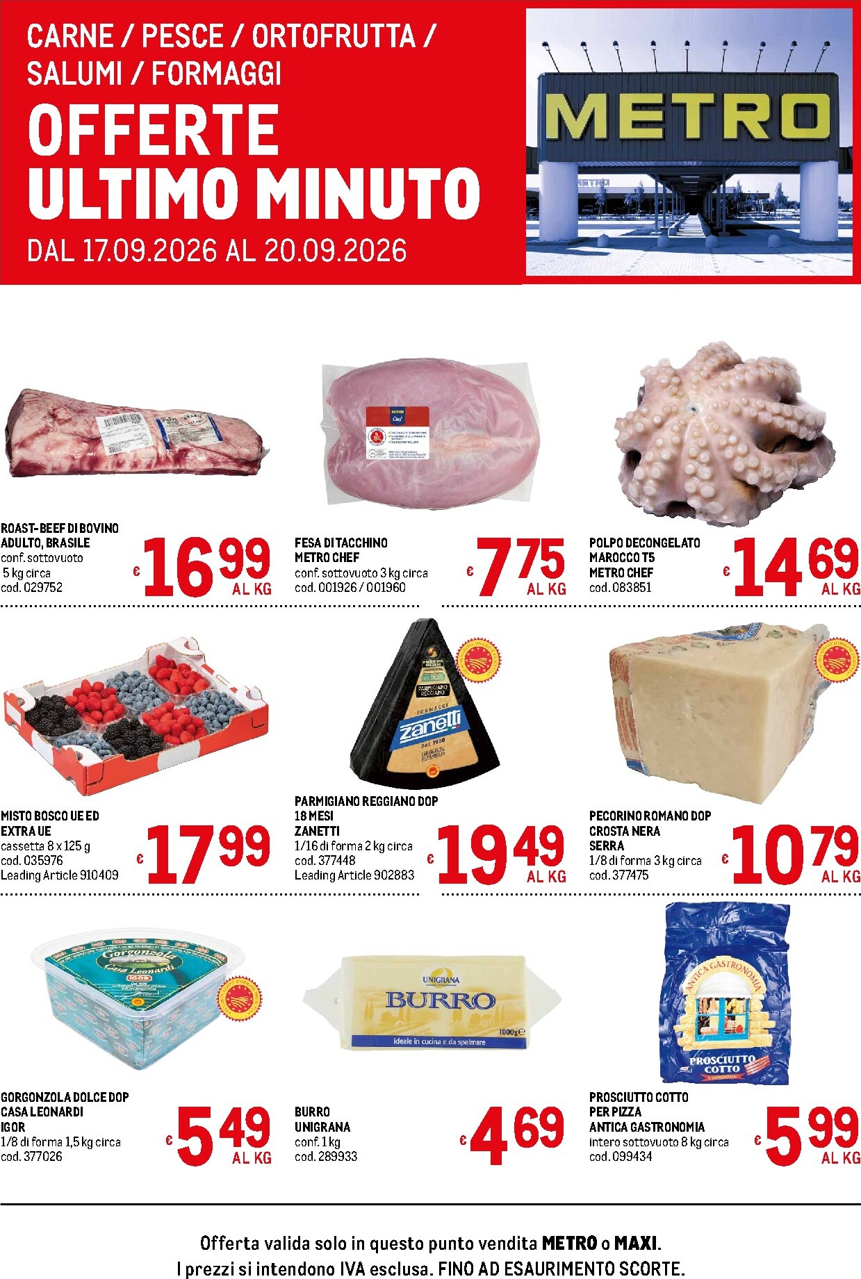 metro - Volantino attuale di Metro - Offerte freschissimi valido dal giovedì 17/09/2026 al domenica 20/09/2026