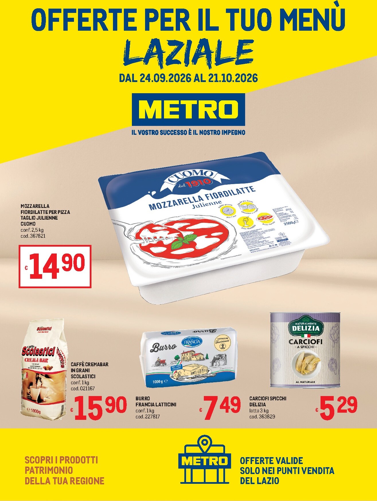 metro - Volantino futuro Metro - Lazio valido dal giovedì 24/09/2026 al mercoledì 21/10/2026