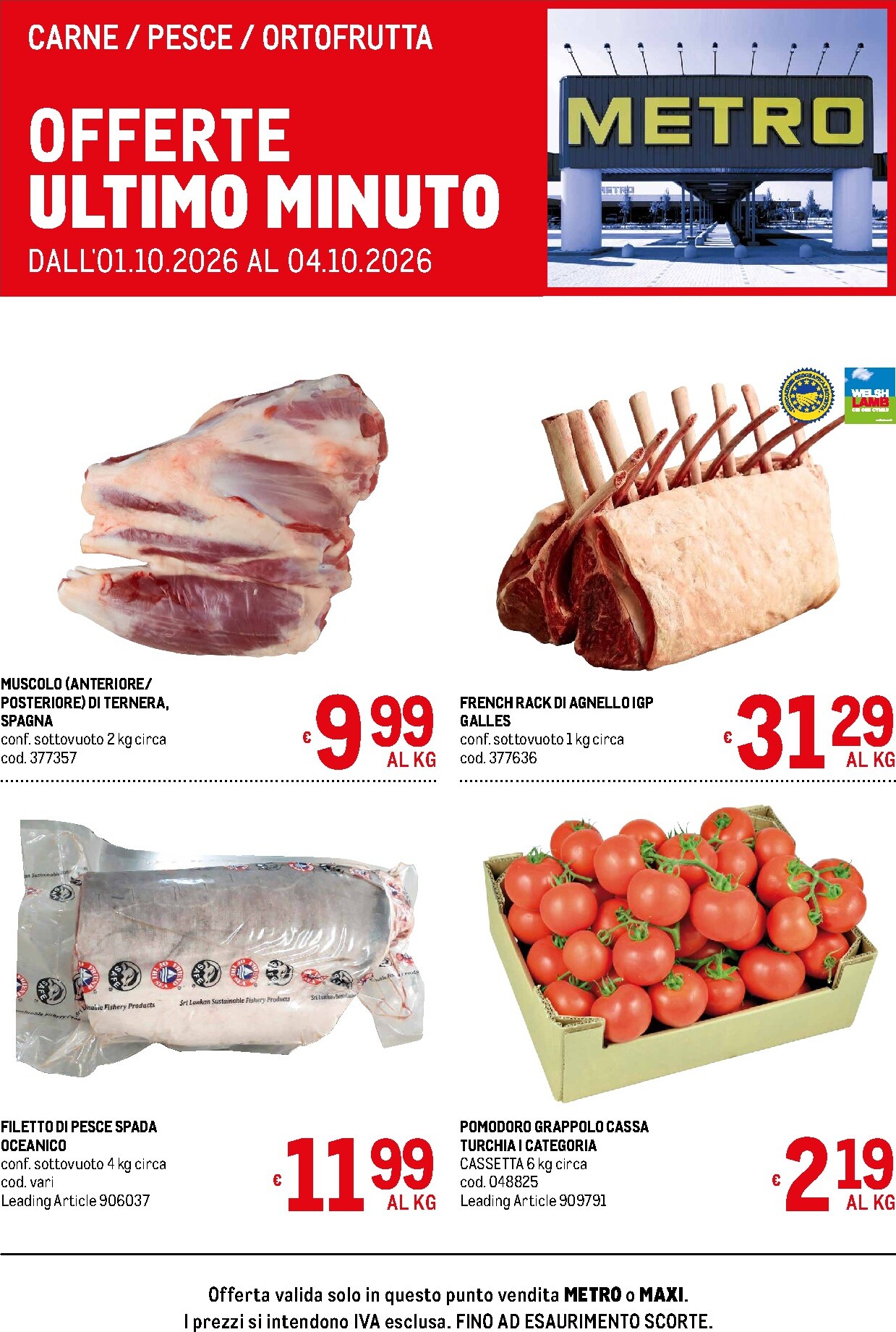 metro - Volantino attuale di Metro - Offerte freschissimi valido dal giovedì 01/10/2026 al domenica 04/10/2026 - page: 1