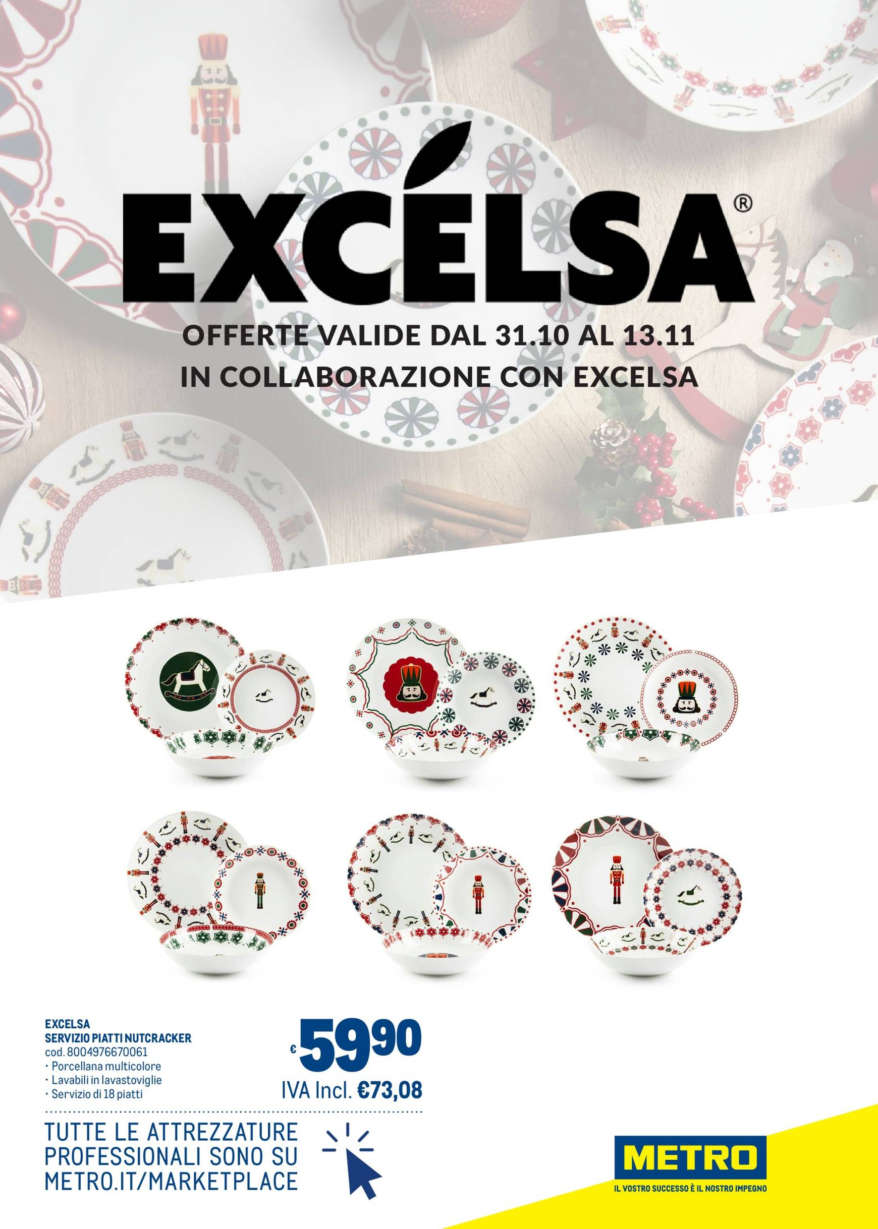 metro - Volantino Metro - Metro Italia - Offerte Mercato Online in collaborazione con Excelsa valido dal 31.10. al 13.11.