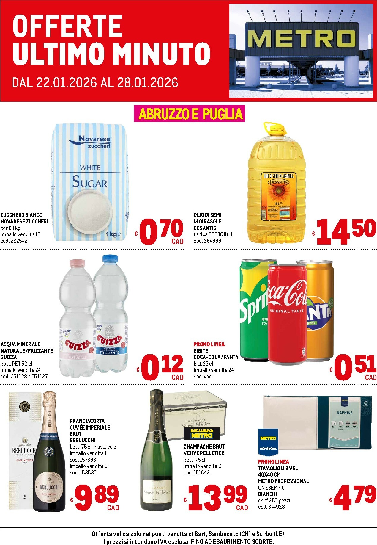 metro - Volantino Metro - Offerte Ultimo Minuto - Area 5 valido dal 22/01 al 28/01