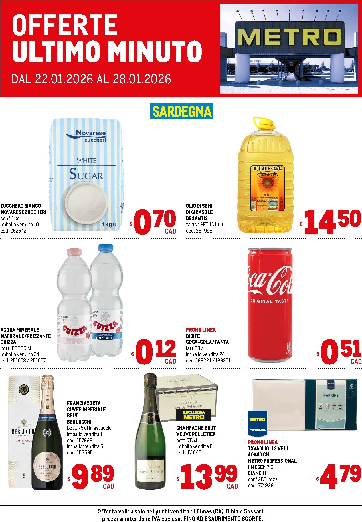 metro - Volantino Metro - Offerte Ultimo Minuto - Area 4 valido dal 22/01 al 28/01