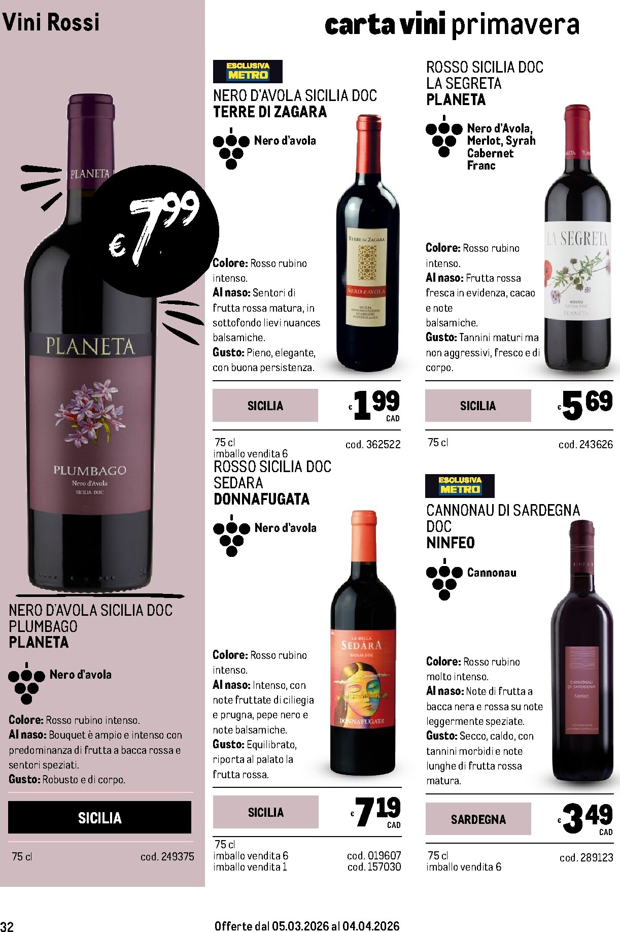 metro - Volantino Metro - Carta Vini valido dal 05/03/2026 al 04/04/2026 - page: 32