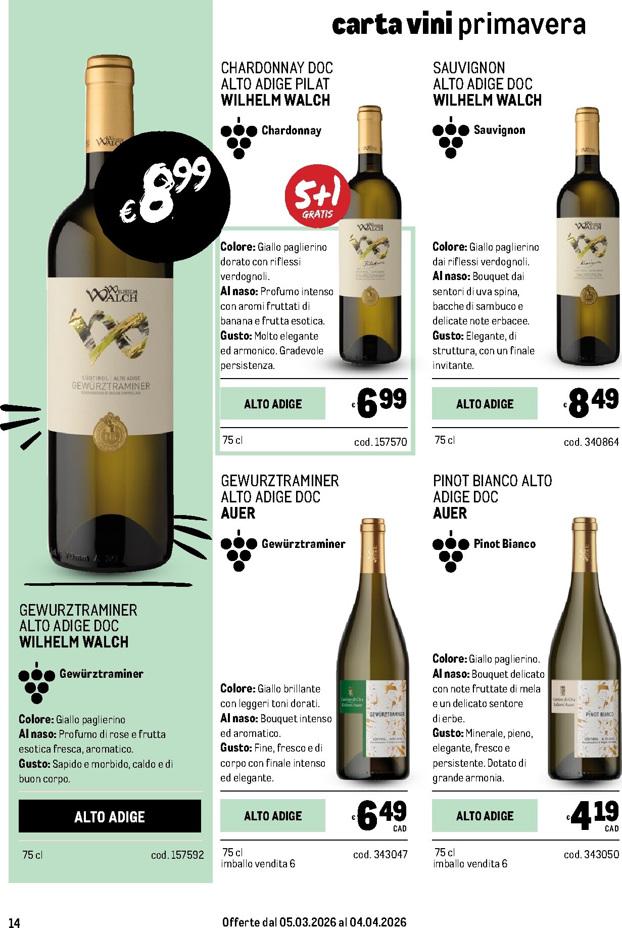 metro - Volantino Metro - Carta Vini valido dal 05/03/2026 al 04/04/2026 - page: 14