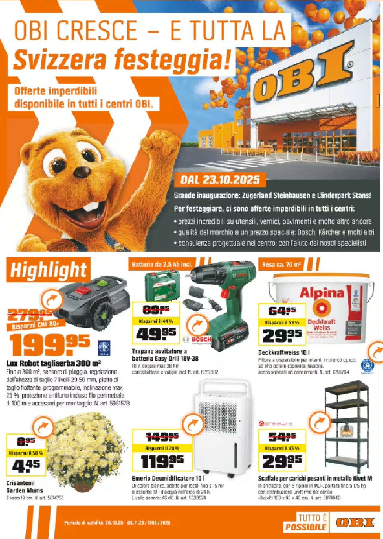 obi - Volantino Obi valido dal 20/10 al 08/11 - page: 1