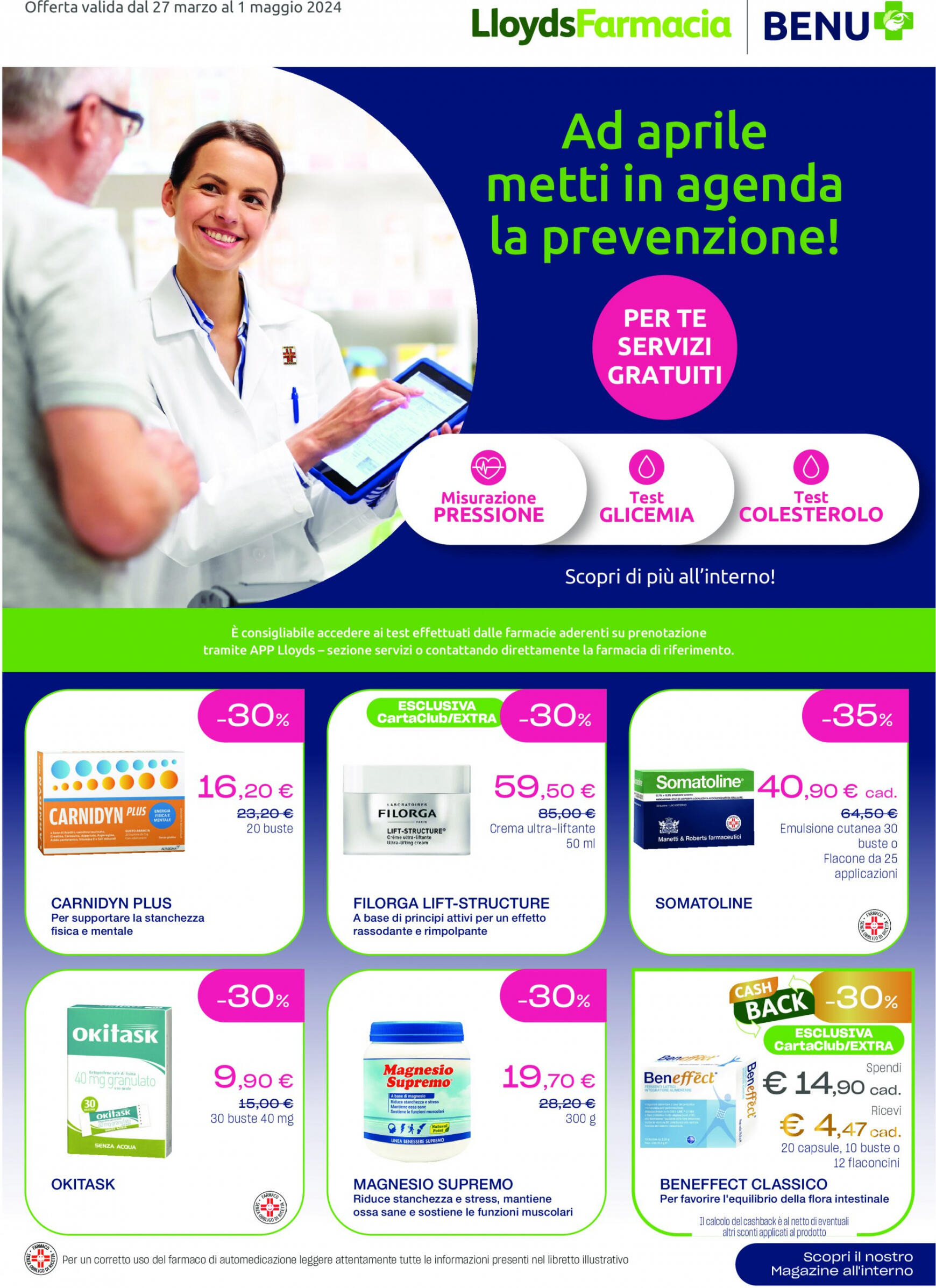lloyds-farmacia - Nuovo volantino Lloyds Farmacia - Ad aprile metti in agenda la prevenzione! 27.03. - 01.05. - page: 1