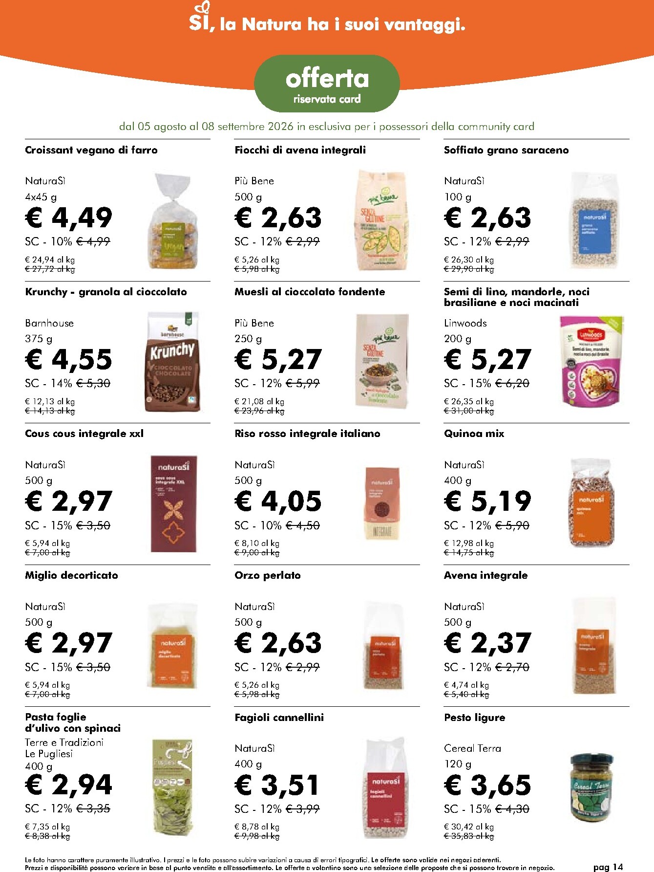 naturasi - Volantino attuale di NaturaSì valido dal mercoledì 05/08/2026 al martedì 08/09/2026 - page: 14