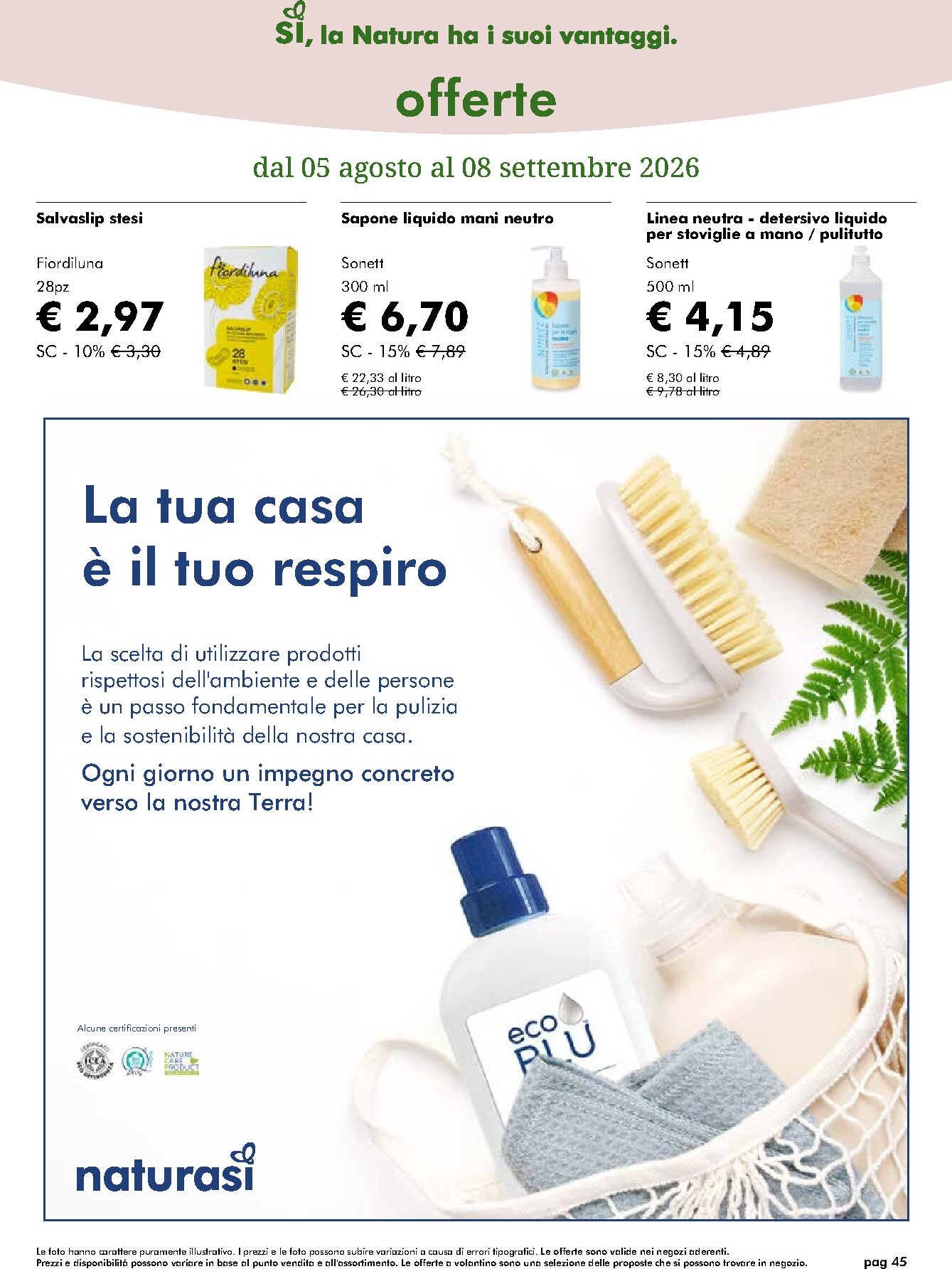 naturasi - Volantino attuale di NaturaSì valido dal mercoledì 05/08/2026 al martedì 08/09/2026 - page: 45