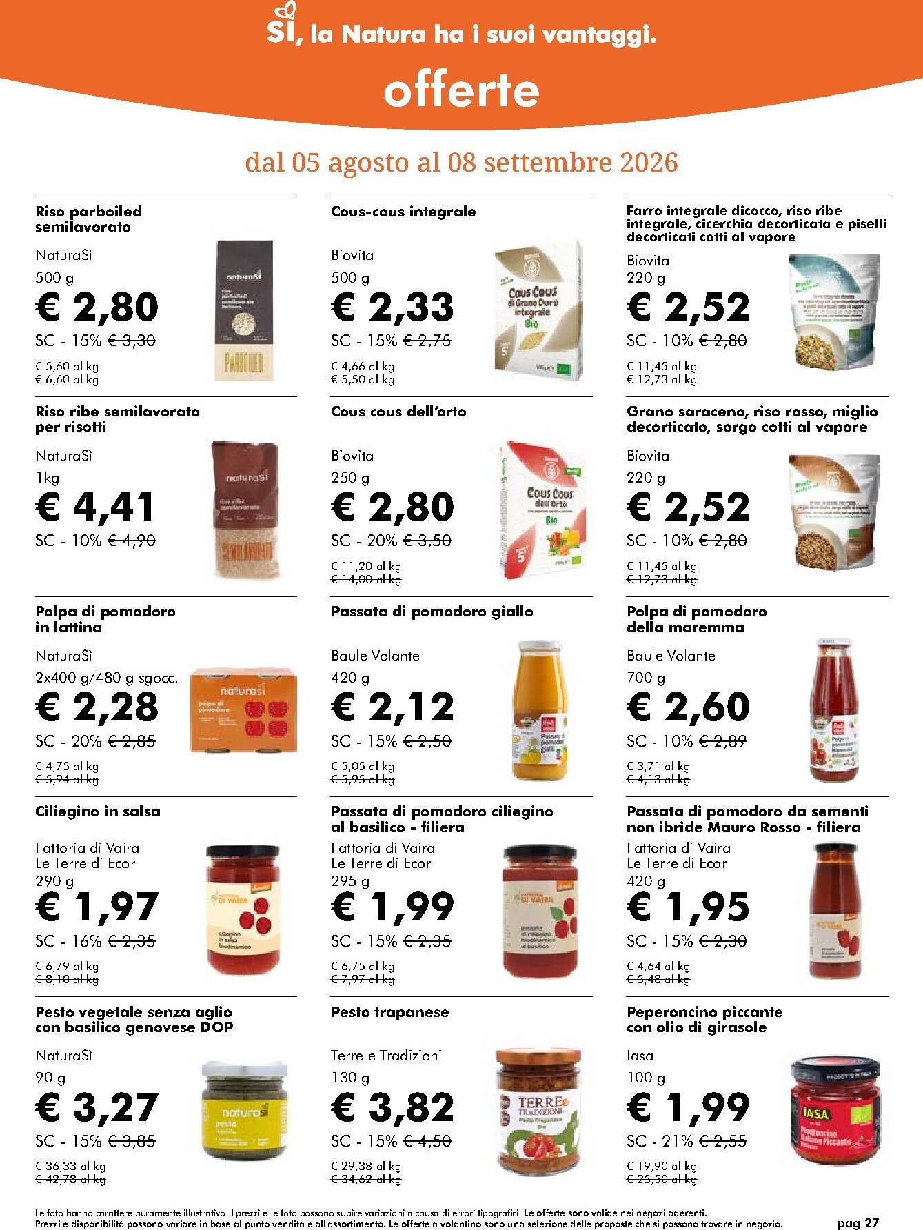 naturasi - Volantino attuale di NaturaSì valido dal mercoledì 05/08/2026 al martedì 08/09/2026 - page: 27