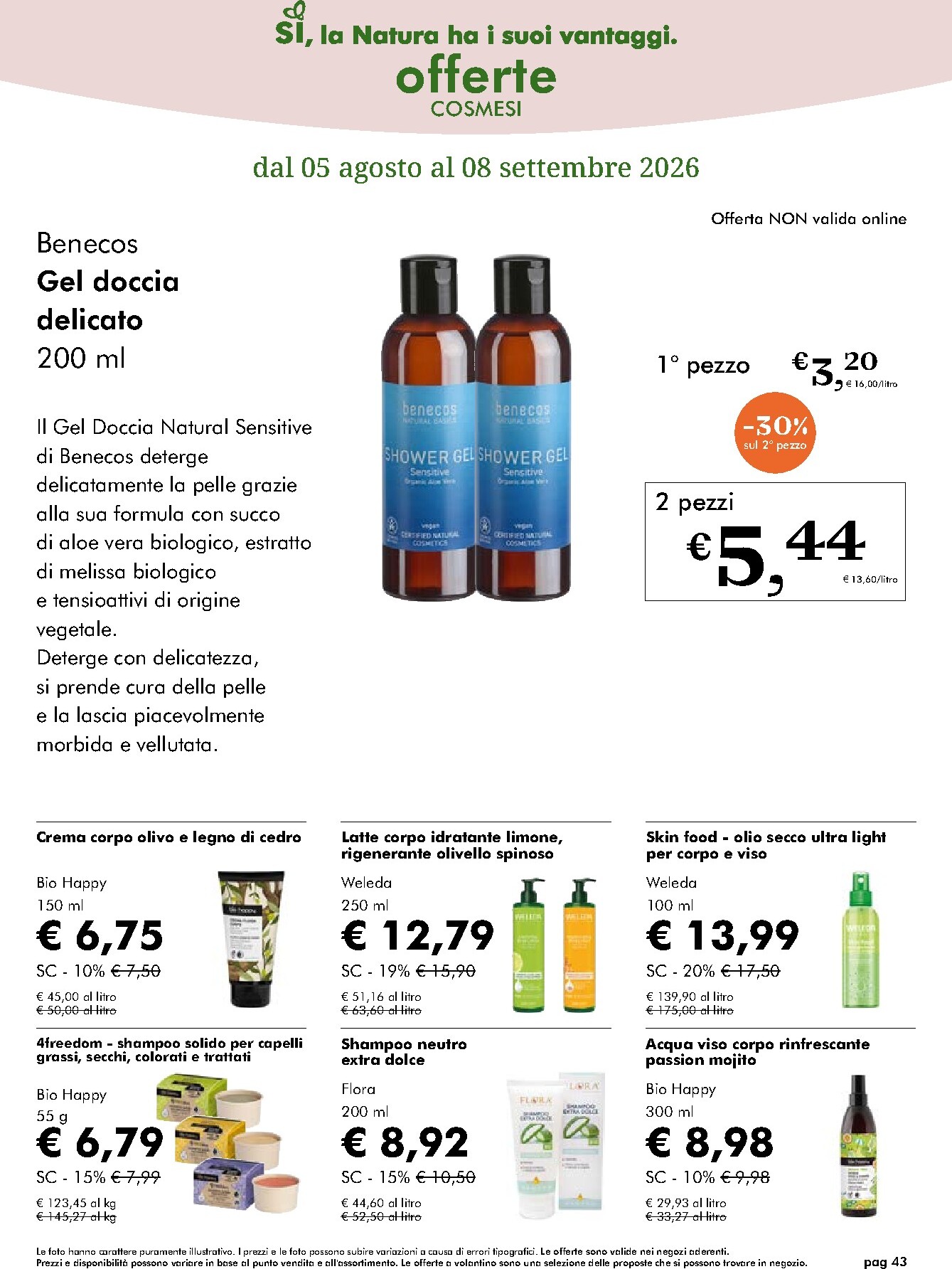 naturasi - Volantino attuale di NaturaSì valido dal mercoledì 05/08/2026 al martedì 08/09/2026 - page: 43