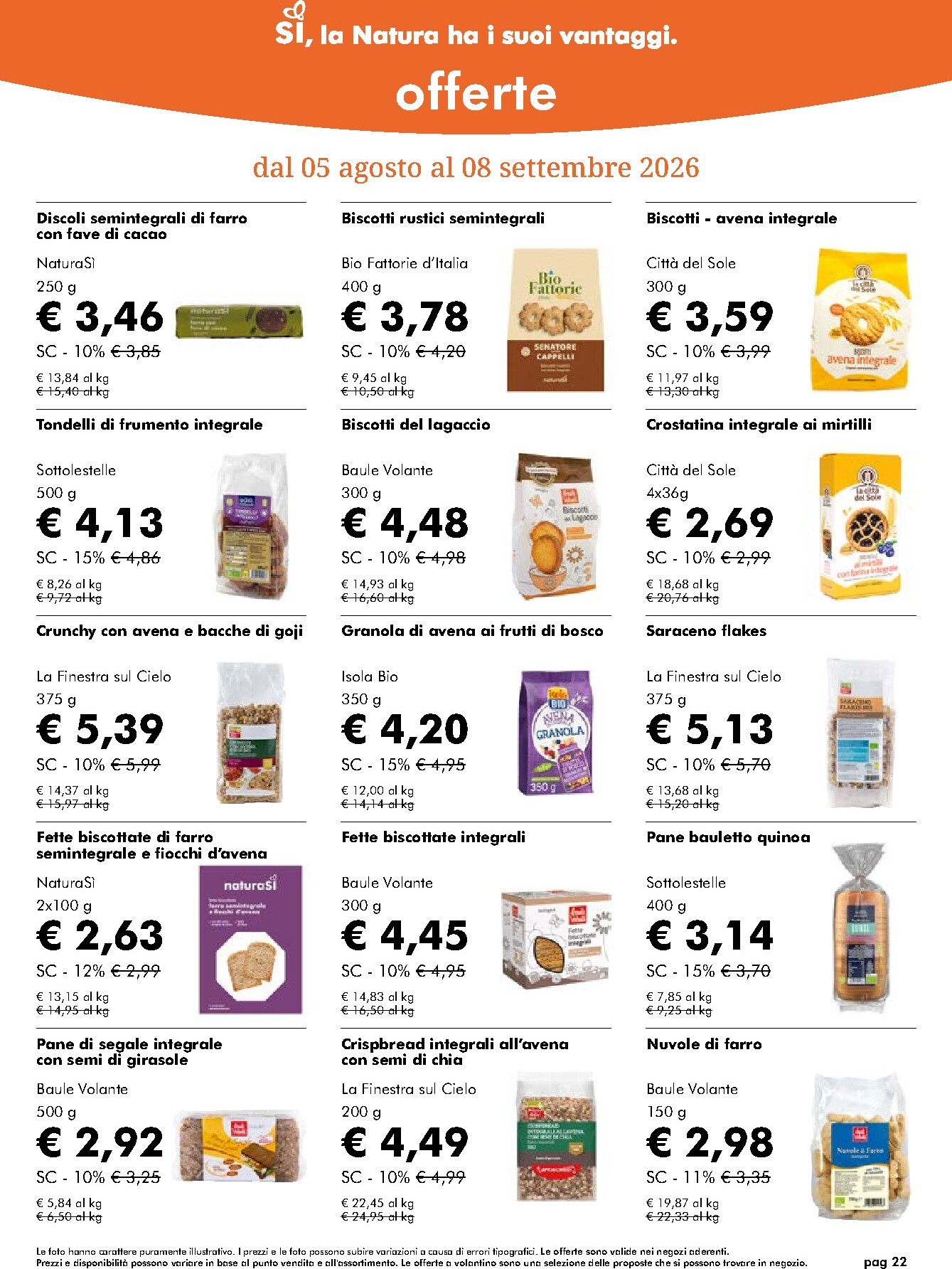 naturasi - Volantino attuale di NaturaSì valido dal mercoledì 05/08/2026 al martedì 08/09/2026 - page: 22