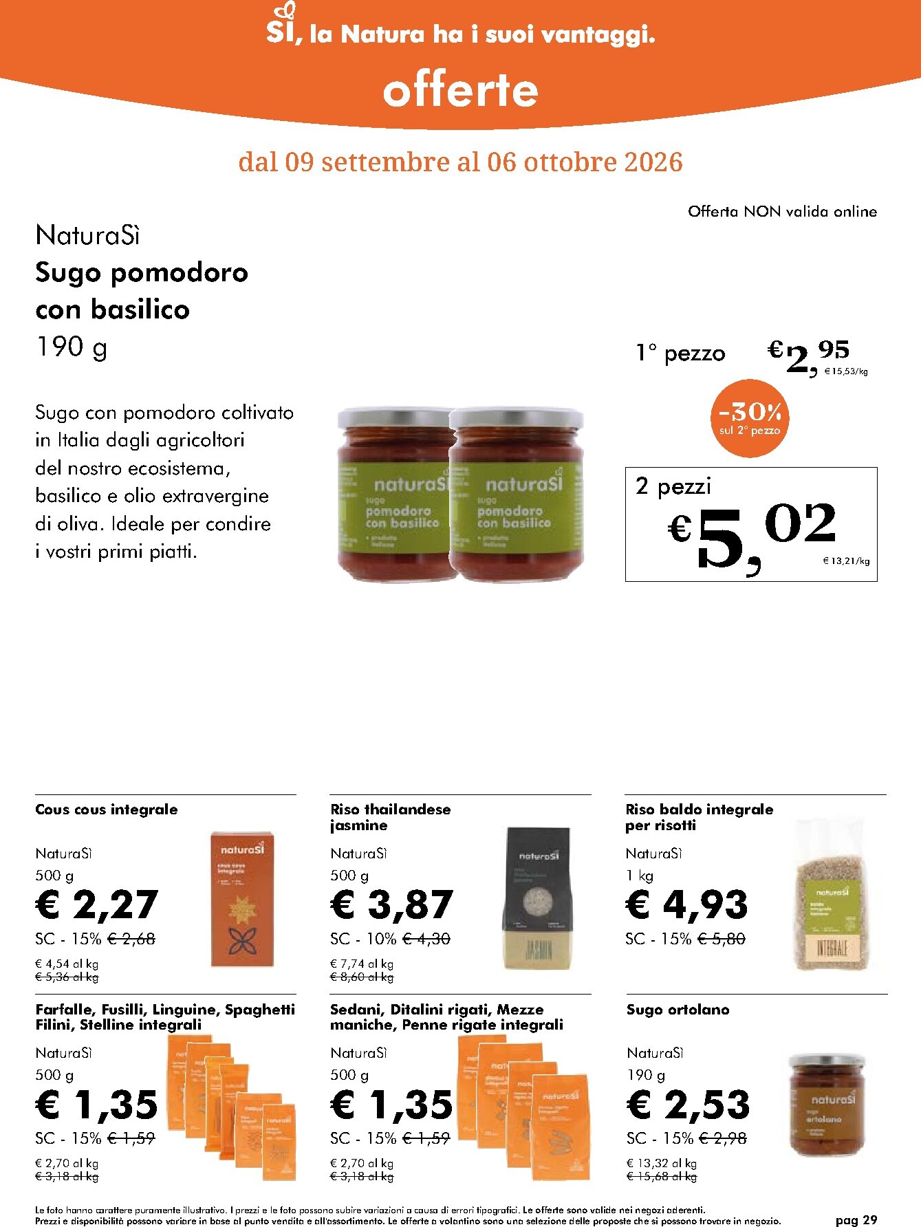 naturasi - Volantino attuale di NaturaSì valido dal mercoledì 09/09/2026 al martedì 06/10/2026 - page: 29