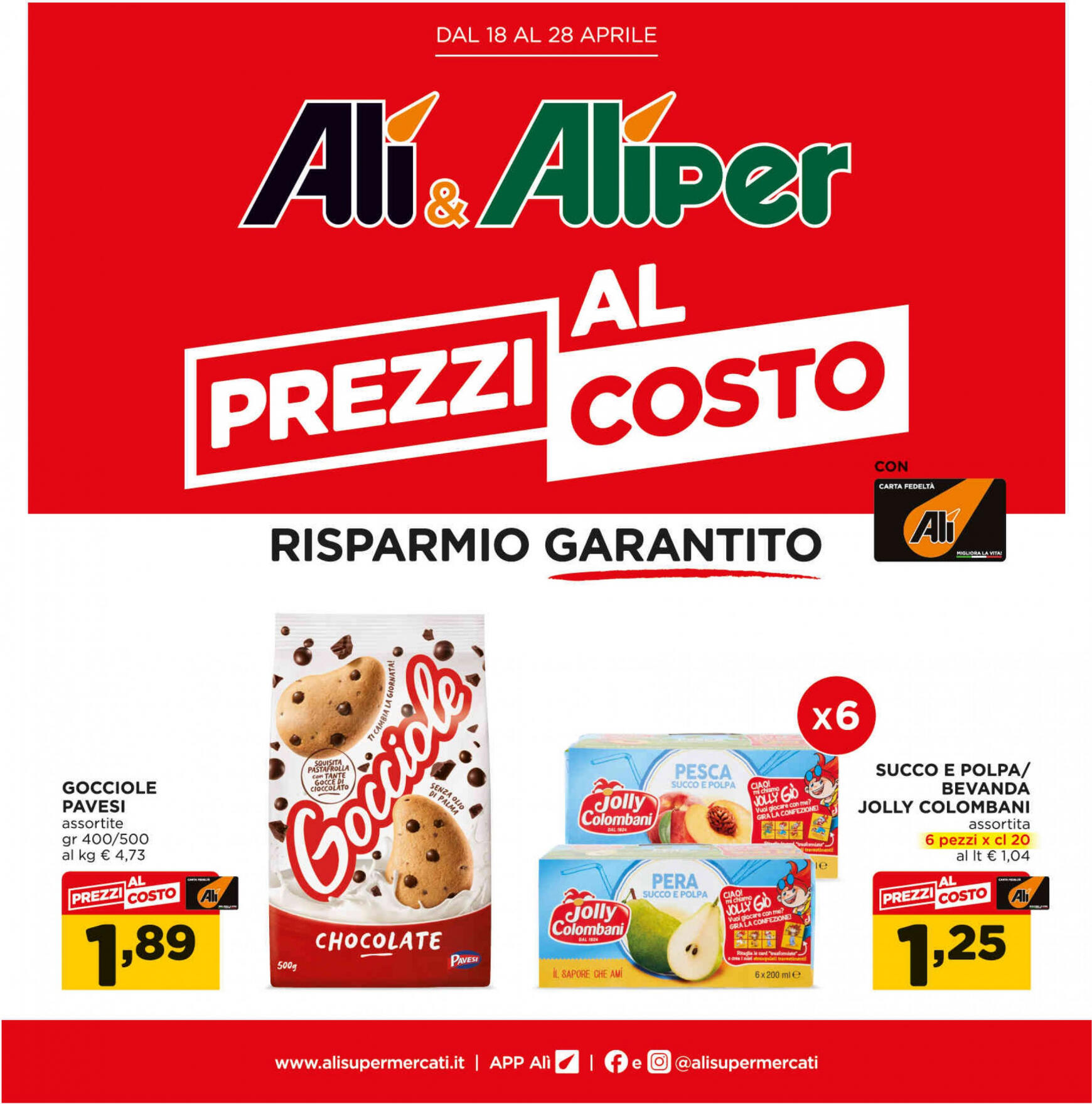 ali-aliper - Nuovo volantino Ali - Aliper - Prezzi al costo 18.04. - 28.04.