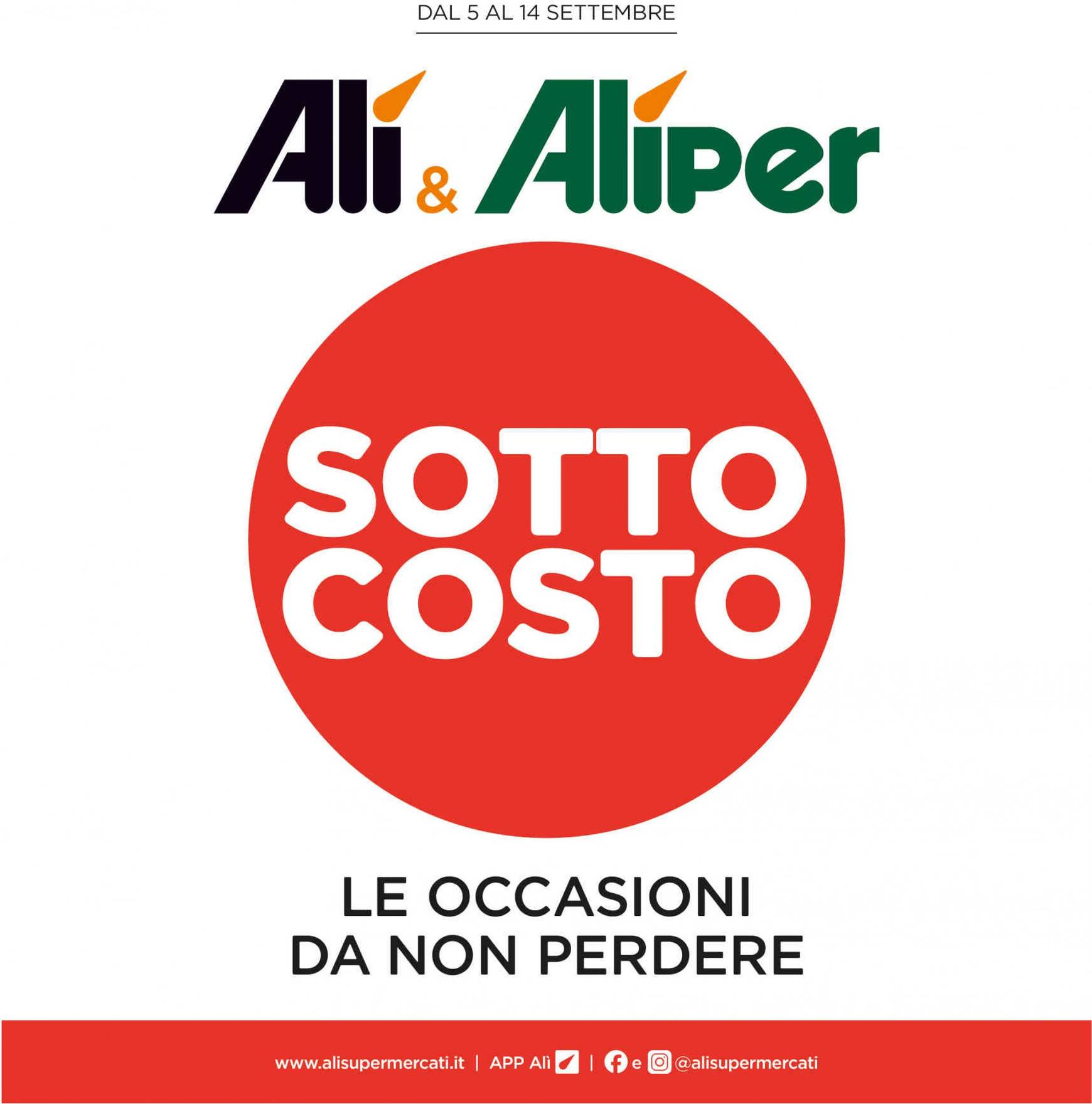 ali-aliper - Nuovo volantino Ali - Aliper - Sottocosto 05.09. - 14.09. - page: 1