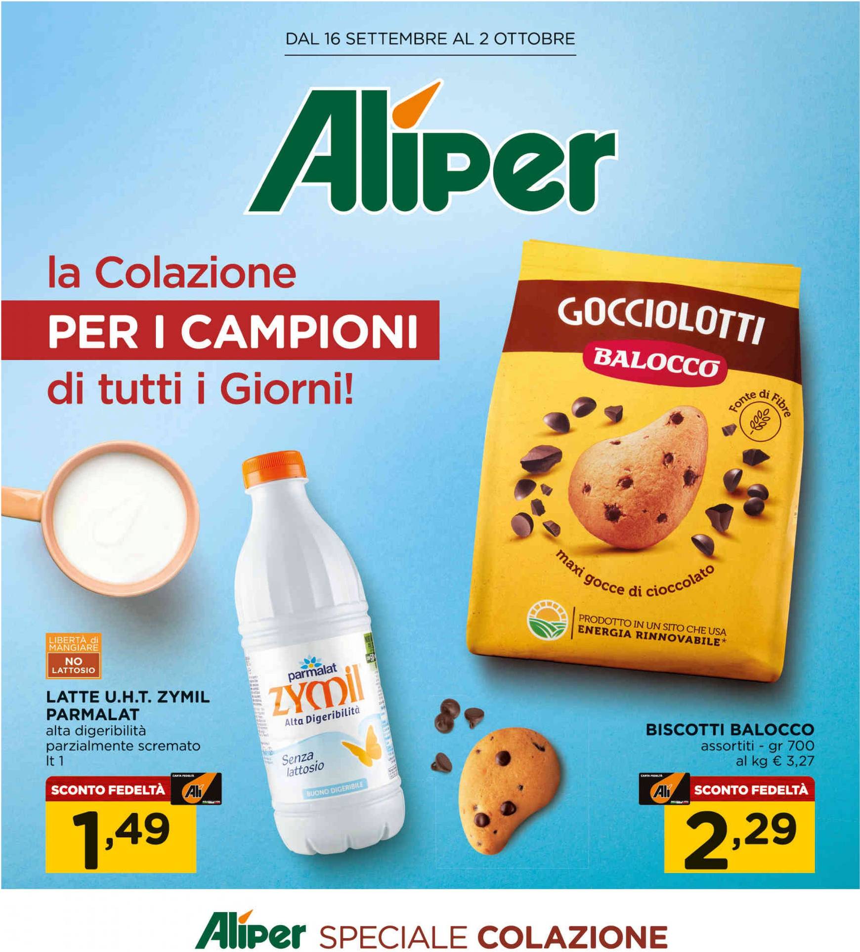 ali-aliper - Nuovo volantino Aliper - Speciale colazione 16.09. - 02.10.