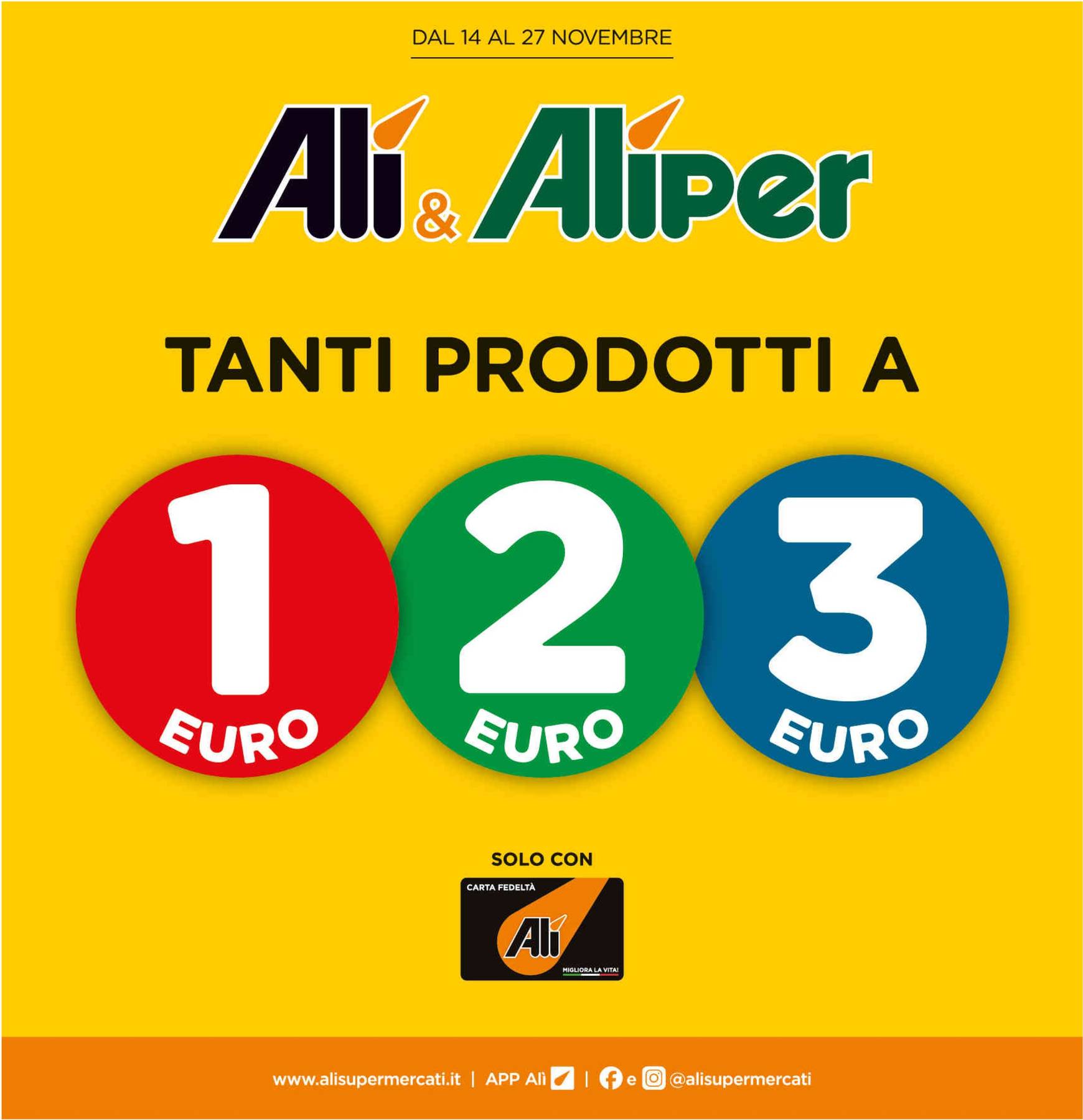 ali-aliper - Volantino Ali - Aliper - Prezzi 1,2,3€ valido dal 14.11. al 27.11.