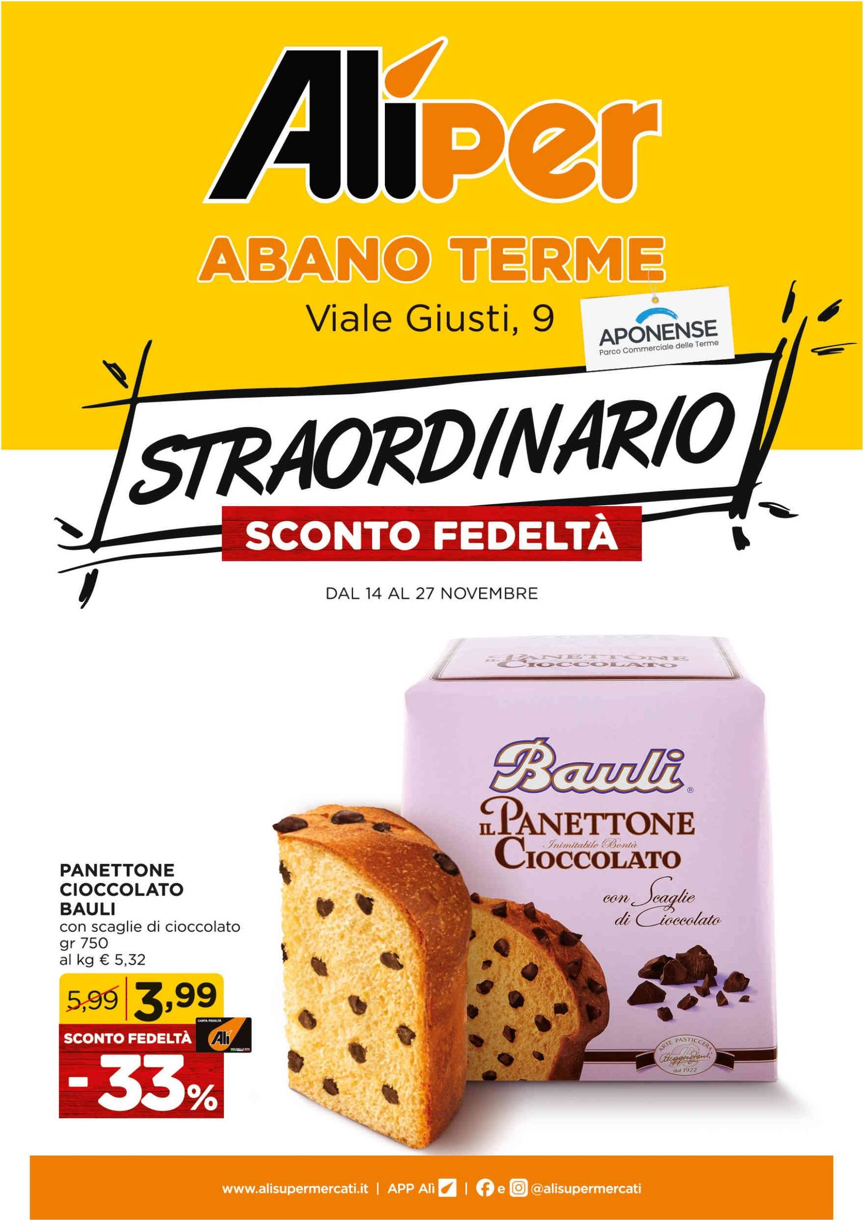 ali-aliper - Volantino Aliper - Sconto fedeltà valido dal 14.11. al 27.11.