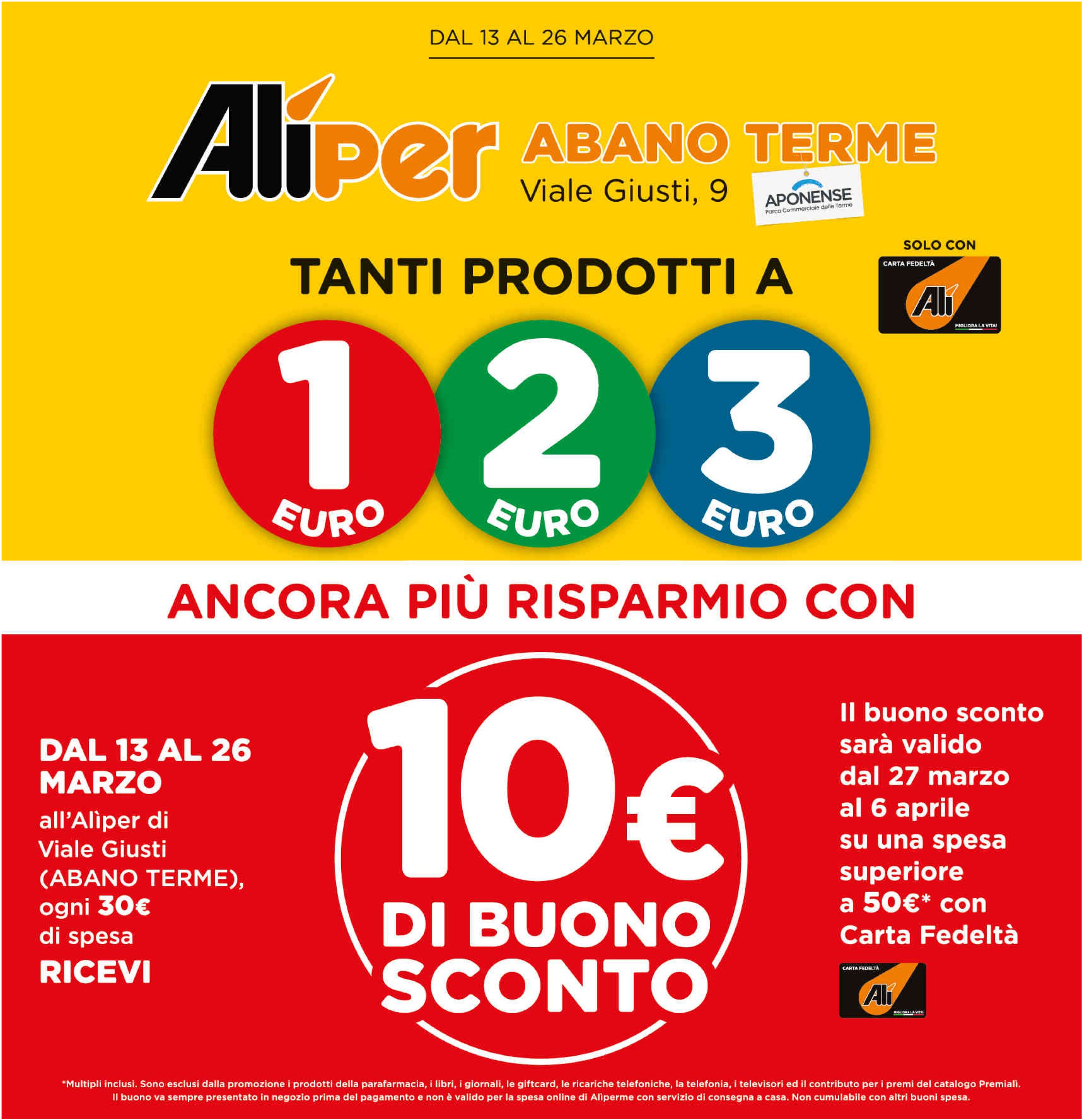 ali-aliper - Volantino Aliper - Tanti prodotti a 1,2,3€ valido dal 13/03 al 26/03