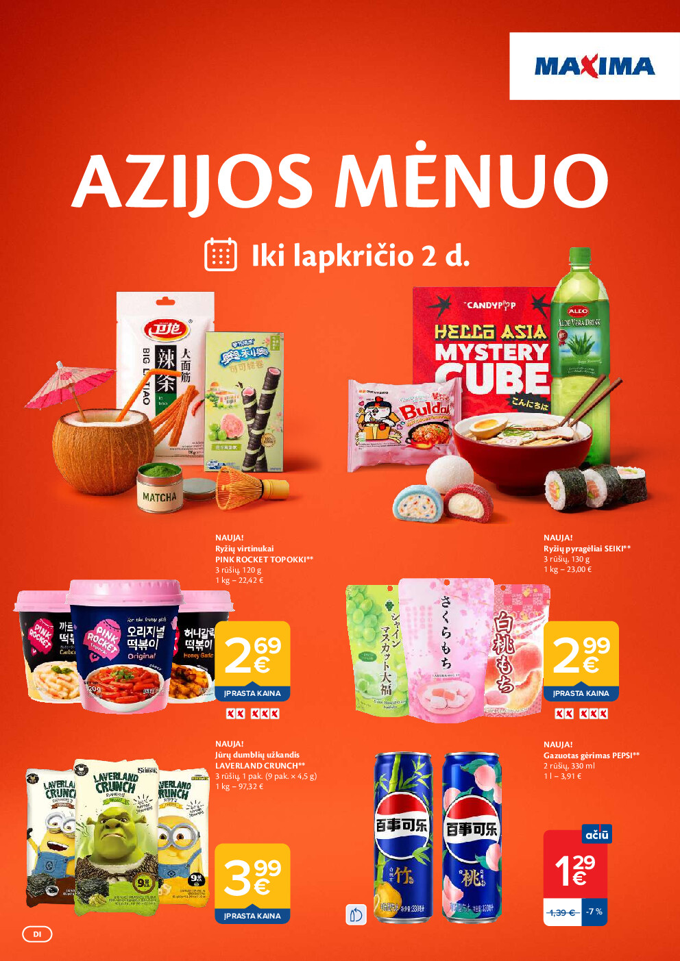 maxima - AZIJOS MĖNUO (2026-10-06 - 2026-11-02)