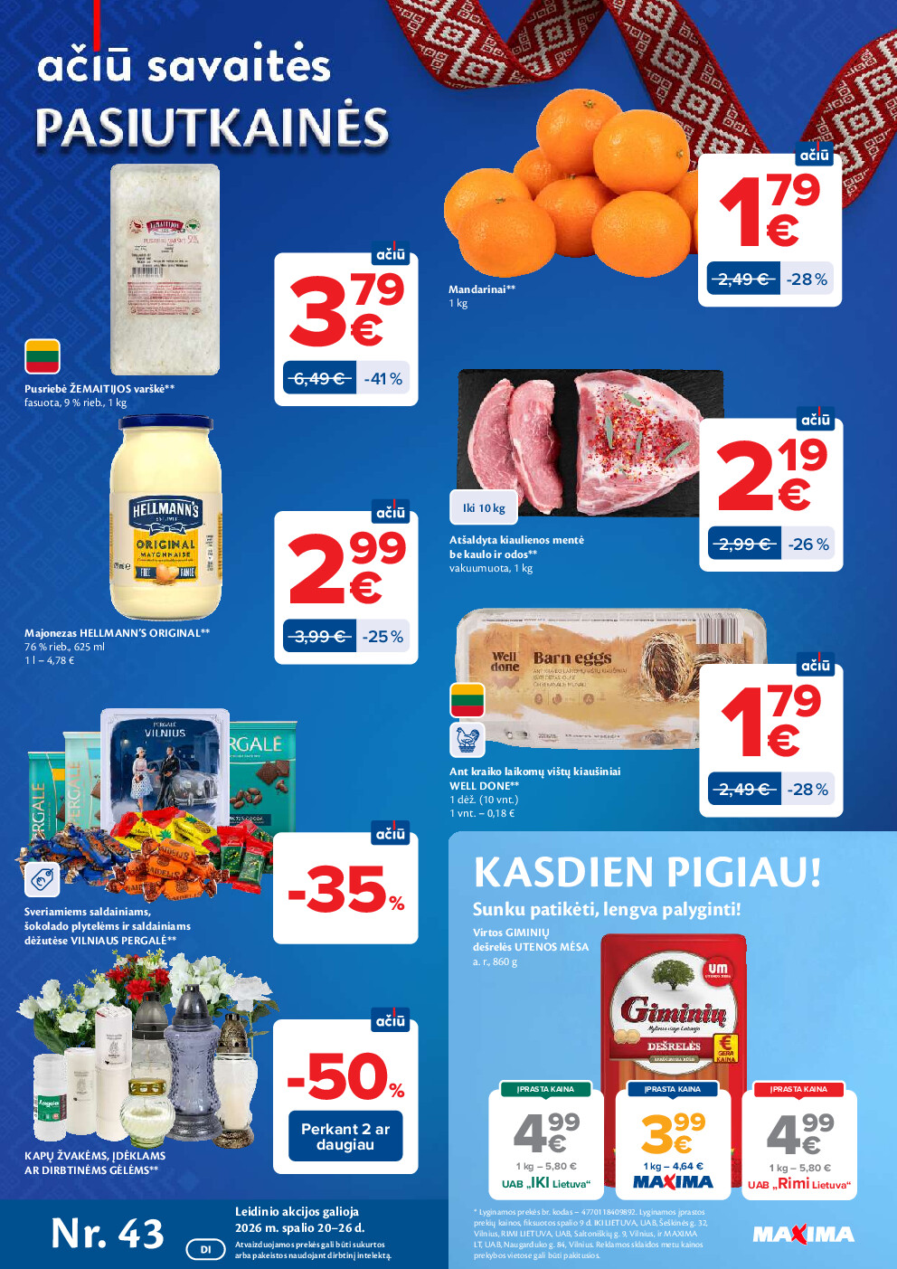 maxima - AČIŪ savaitinis leidinys Nr. 43 (2026-10-20 - 2026-10-26) - page: 1