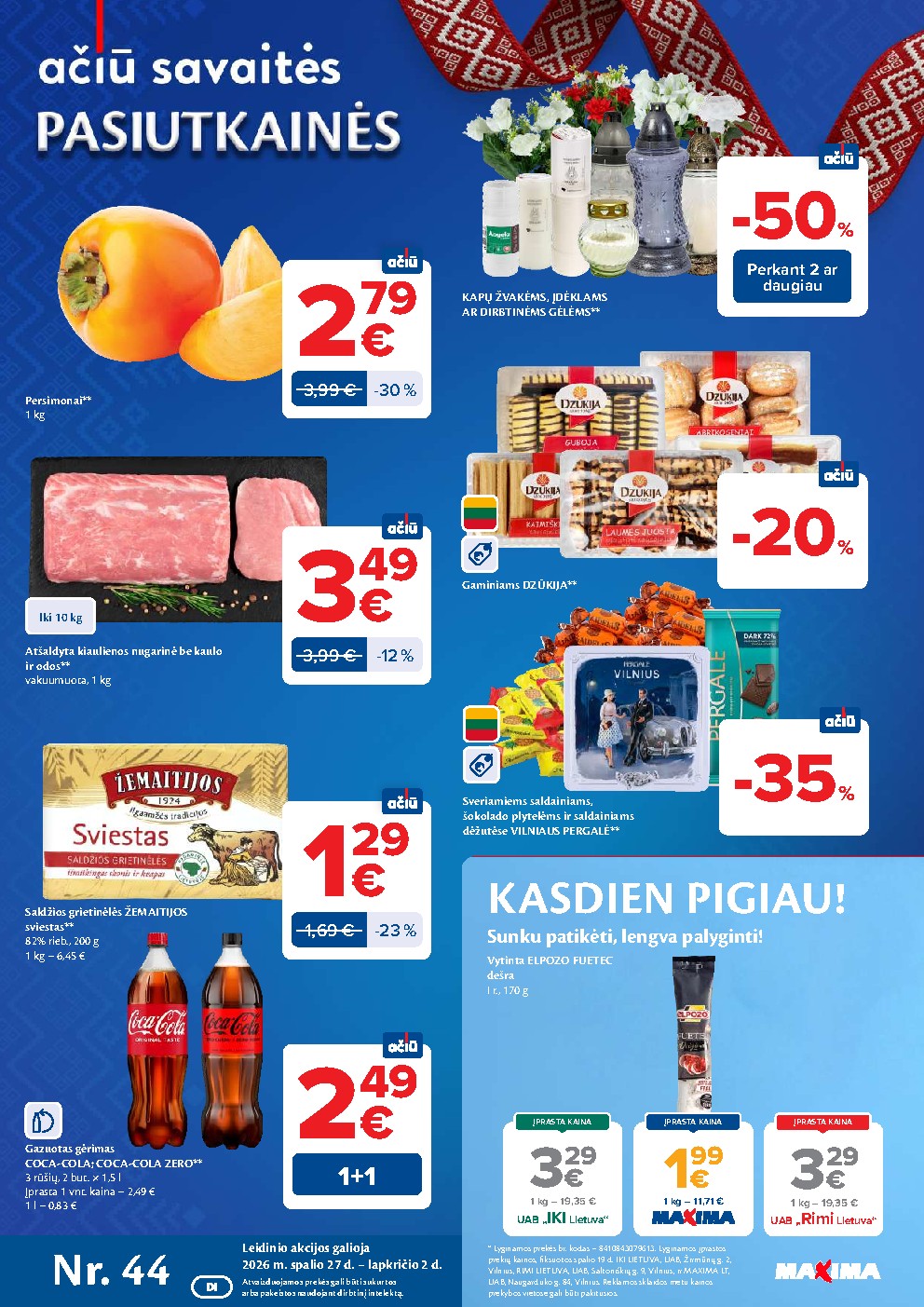 maxima - MAXIMA - AČIŪ savaitinis leidinys Nr. 44 (2026-10-27 - 2026-11-02) - page: 1