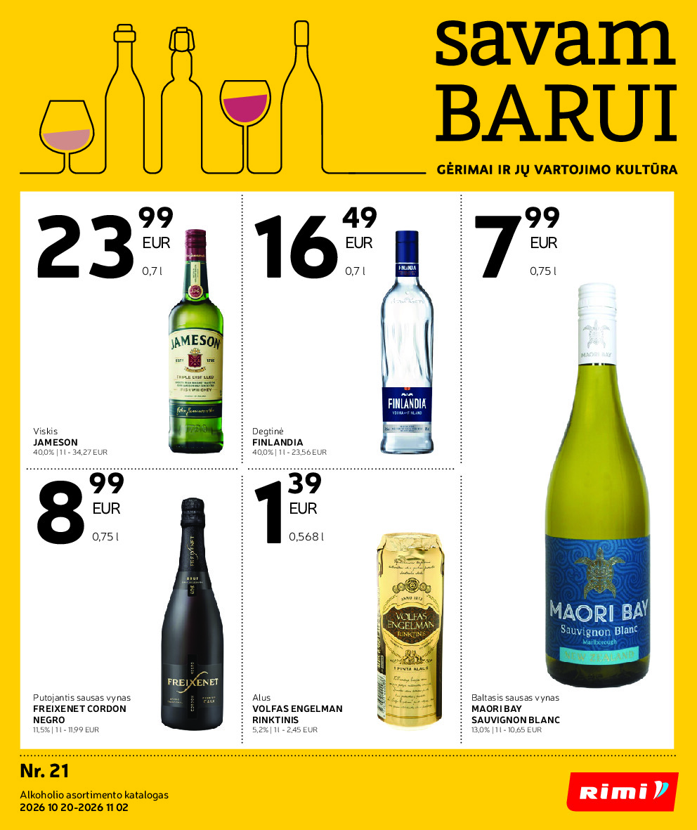 rimi - RIMI - Alkoholiniu gerimu asortimento katalogas nr 21 (2026-10-01 - 2026-11-01)