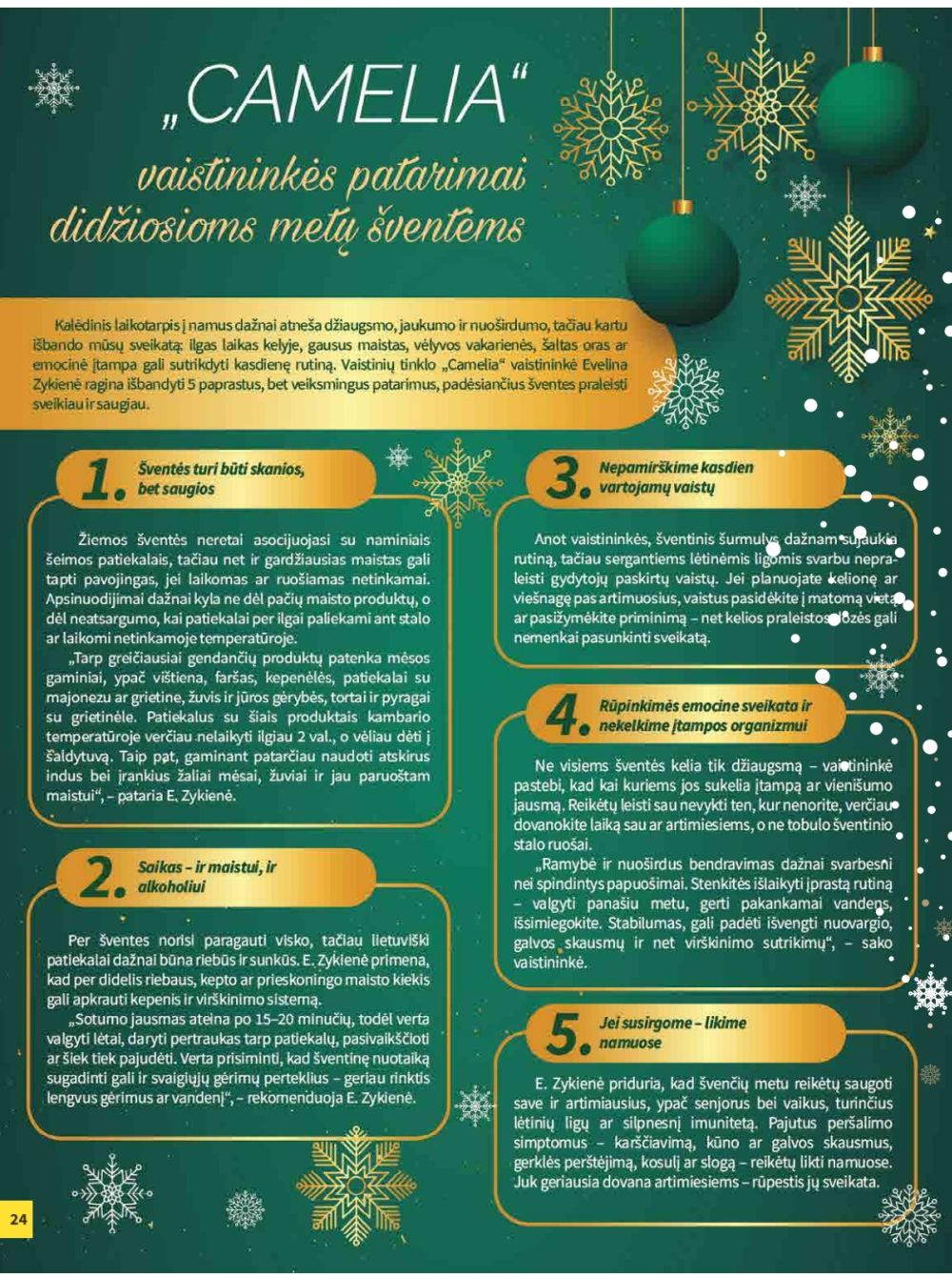 camelia - CAMELIA - Leidinys Nr.12 (2025 12 01 - 2025 12 31) - page: 24