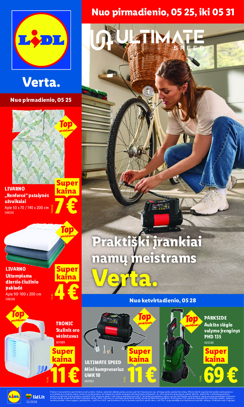 lidl - NE MAISTO PREKIŲ PASIŪLYMAI (2026-05-25 - 2026-05-31)
