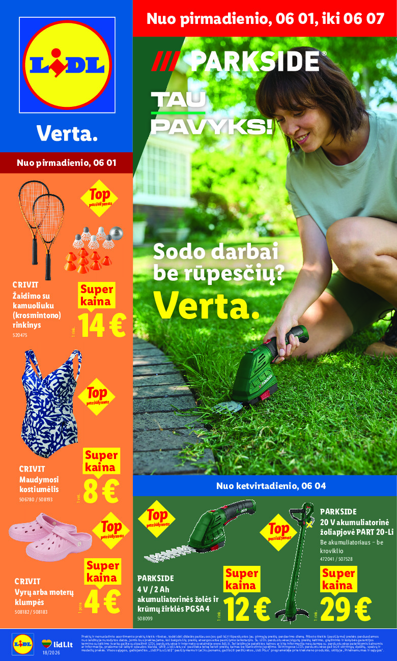 lidl - NE MAISTO PREKIŲ PASIŪLYMAI (2026-06-01 - 2026-06-07)