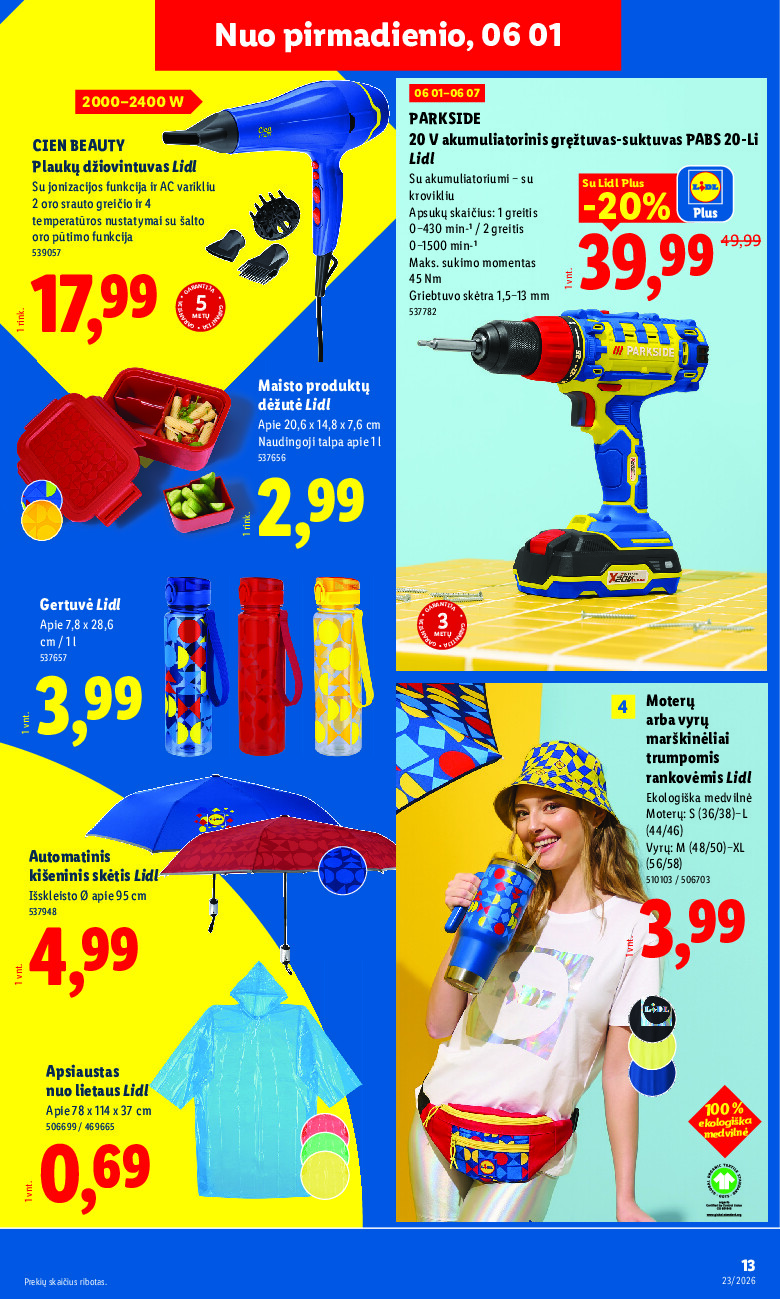 lidl - NE MAISTO PREKIŲ PASIŪLYMAI (2026-06-01 - 2026-06-07) - page: 13