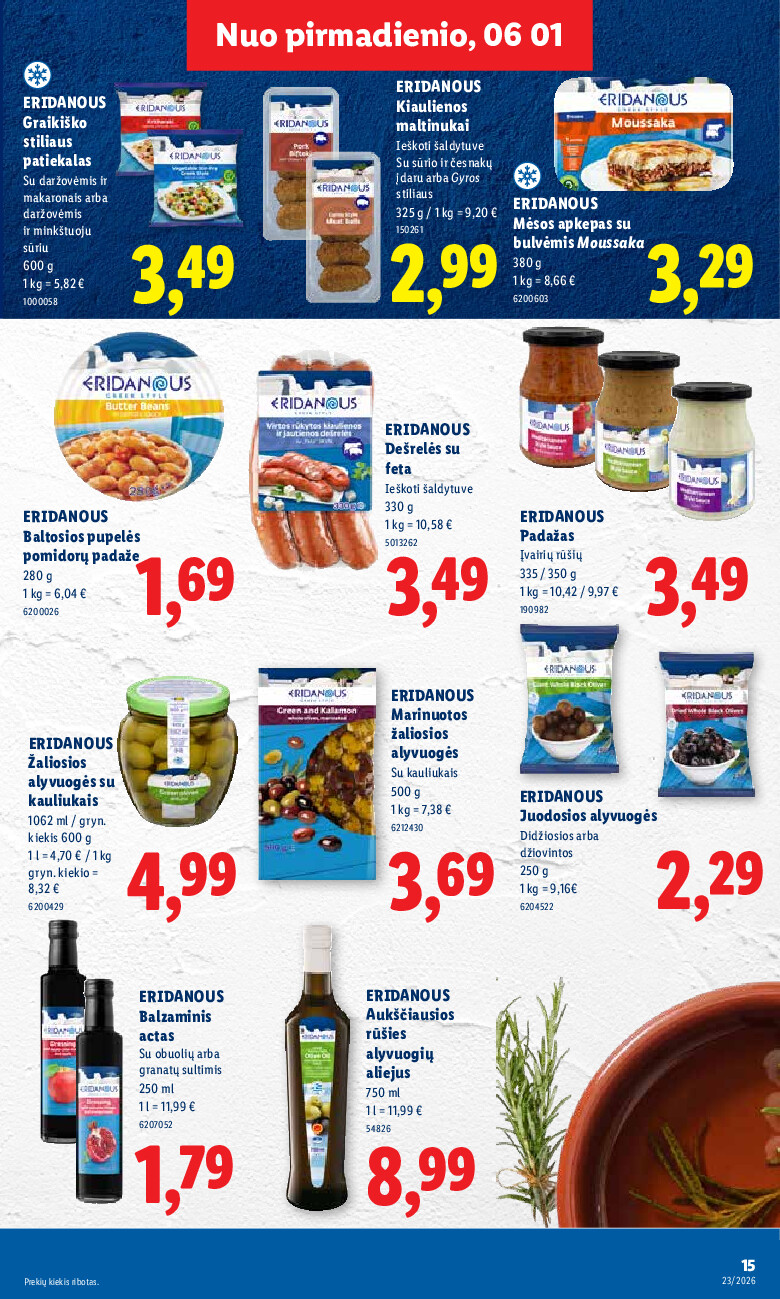lidl - MAISTO PREKIŲ PASIŪLYMAI (2026-06-01 - 2026-06-07) - page: 15