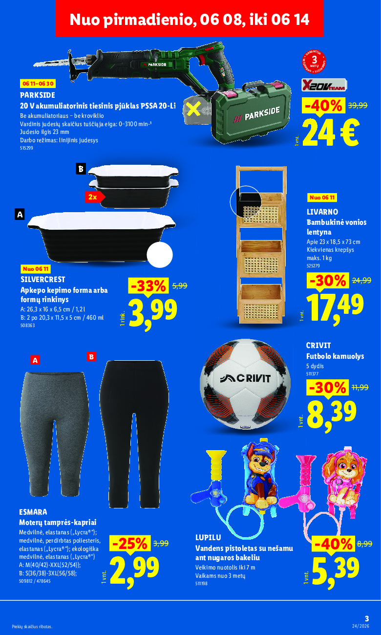 lidl - NE MAISTO PREKIŲ PASIŪLYMAI (2026-06-08 - 2026-06-14) - page: 3