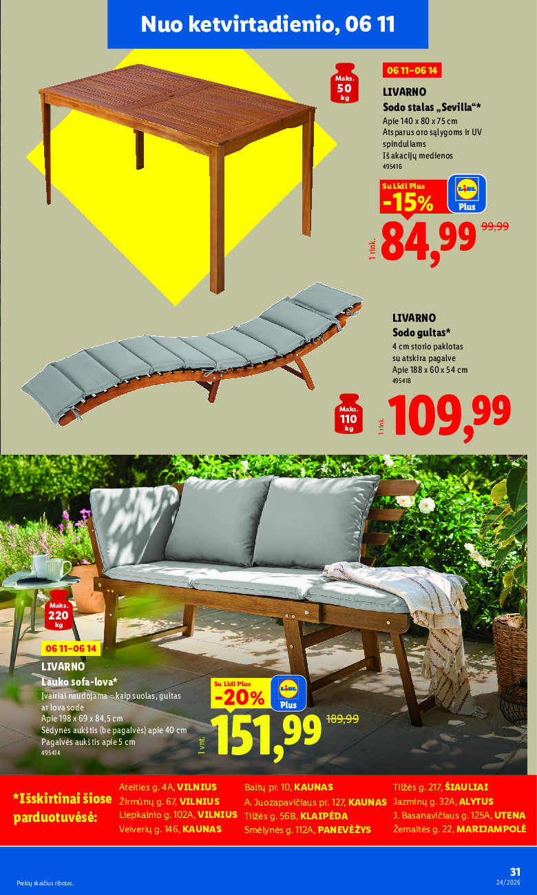 lidl - NE MAISTO PREKIŲ PASIŪLYMAI (2026-06-08 - 2026-06-14) - page: 31