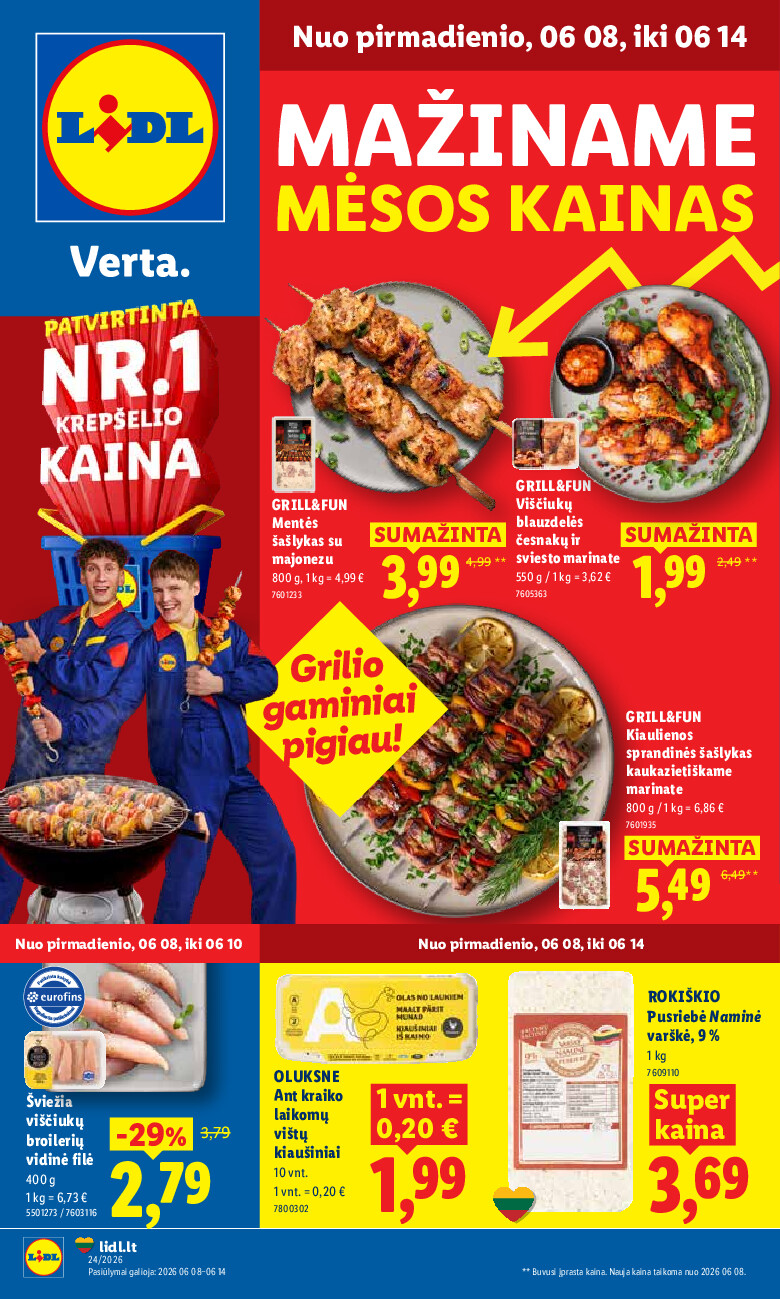 lidl - MAISTO PREKIŲ PASIŪLYMAI (2026-06-08 - 2026-06-14) - page: 1