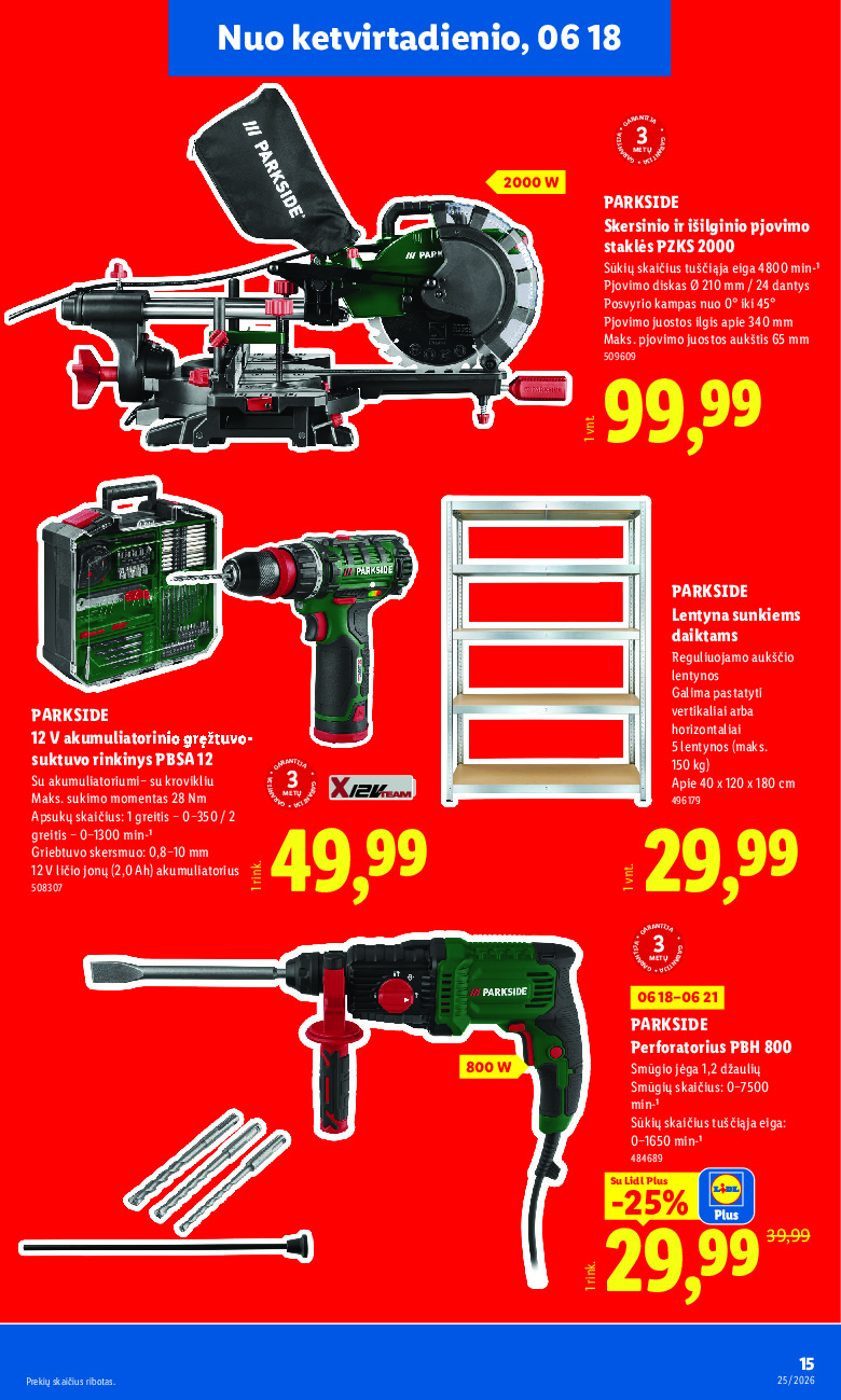 lidl - NE MAISTO PREKIŲ PASIŪLYMAI (2026-06-15 - 2026-06-21) - page: 15