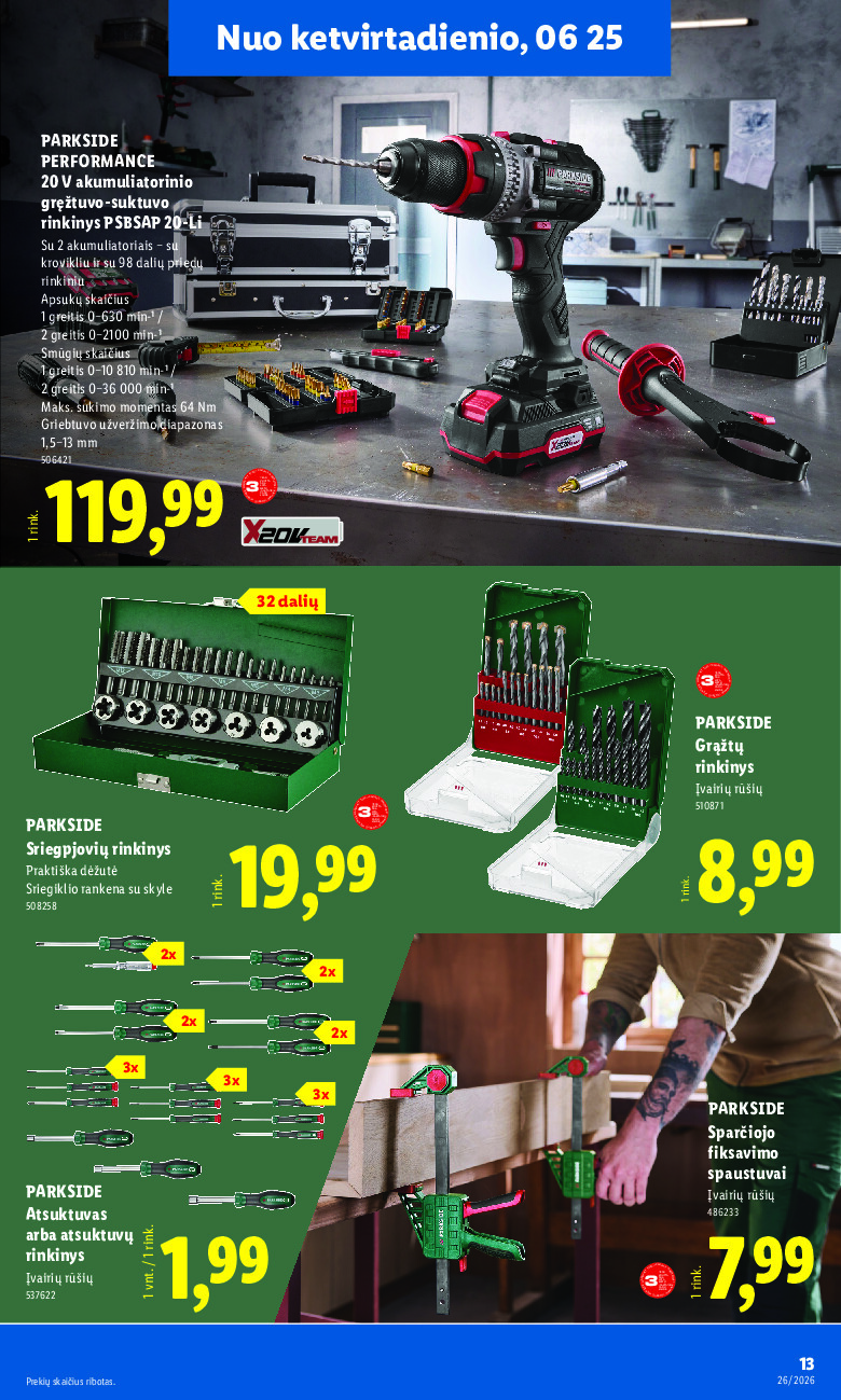 lidl - NE MAISTO PREKIŲ PASIŪLYMAI (2026-06-22 - 2026-06-28) - page: 13